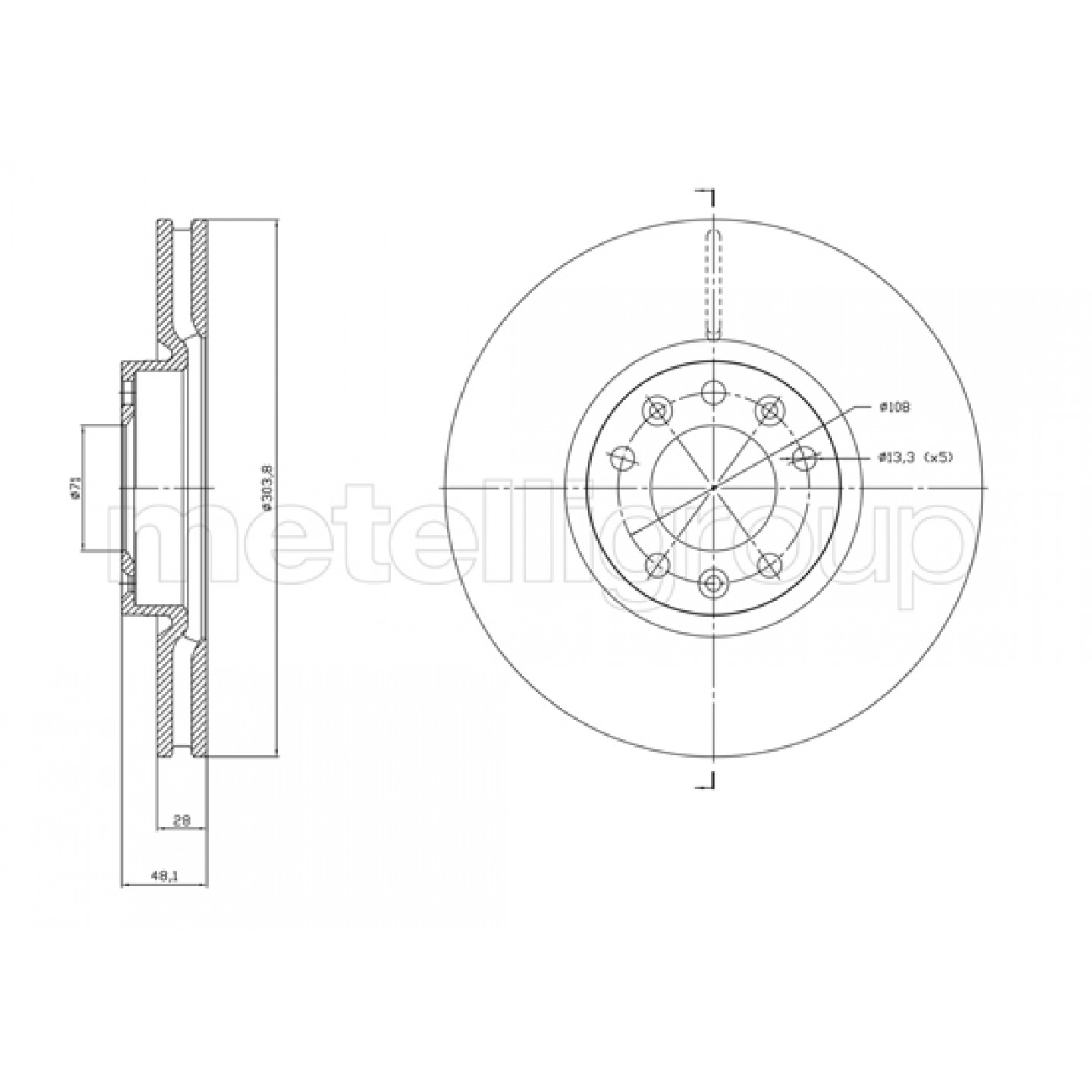 Metelli Disco De Freno 23-1848C