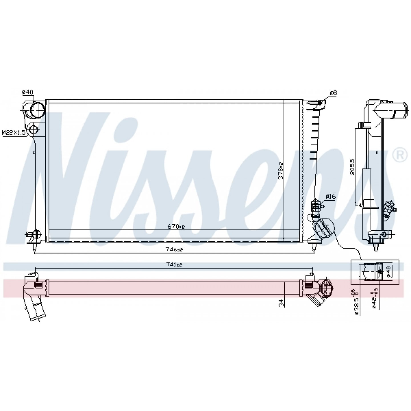 Radiator, engine cooling NISSENS 61326A - Trodo.com