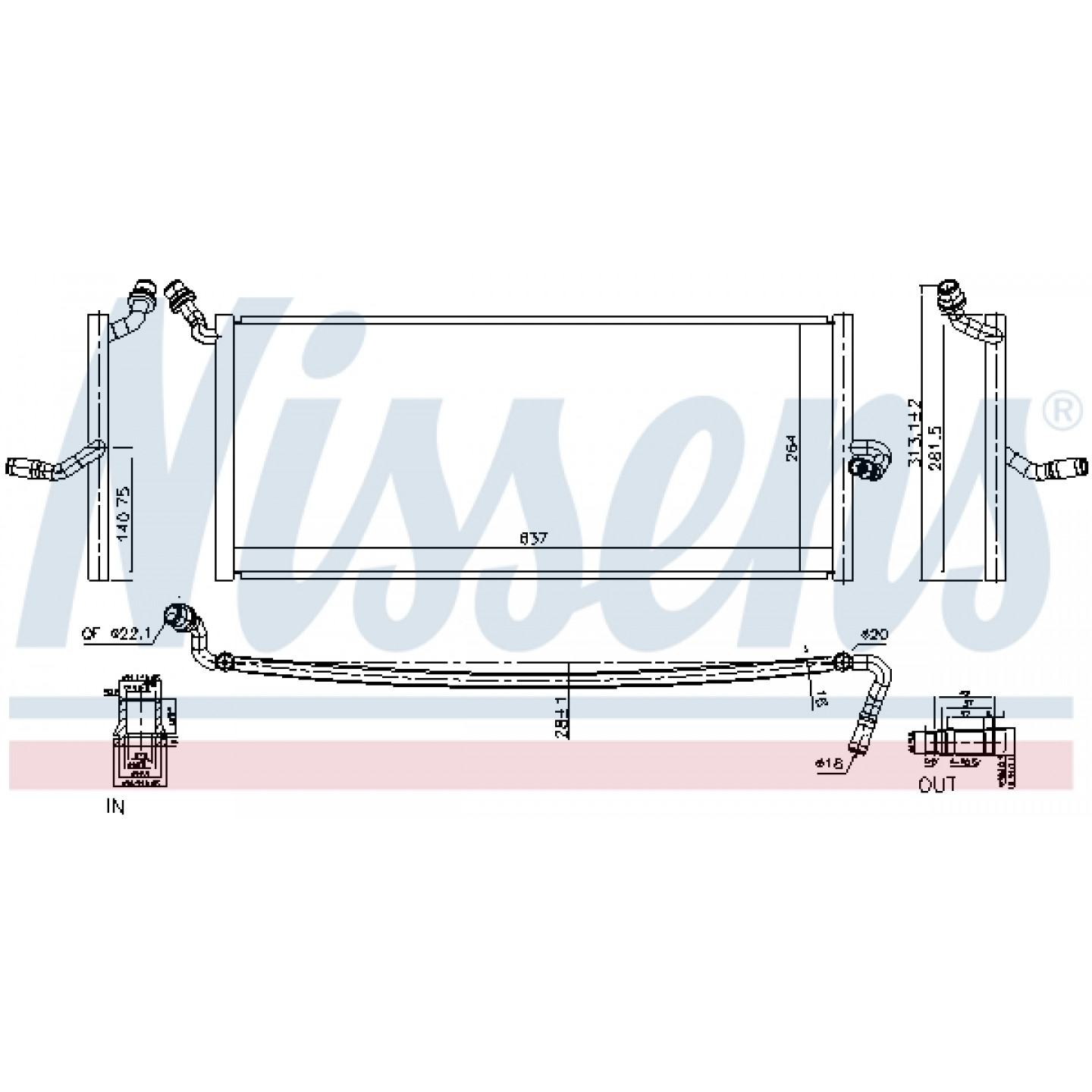 Low Temperature Cooler, intercooler NISSENS 627047 - Trodo.com