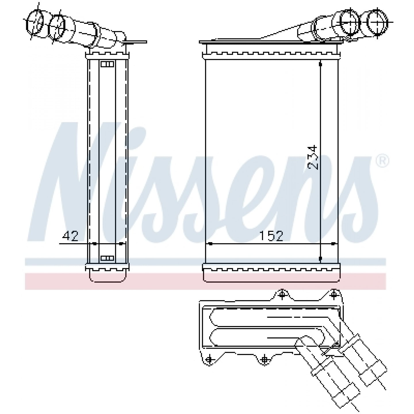 Heat Exchanger, interior heating NISSENS 71156 - Trodo.com