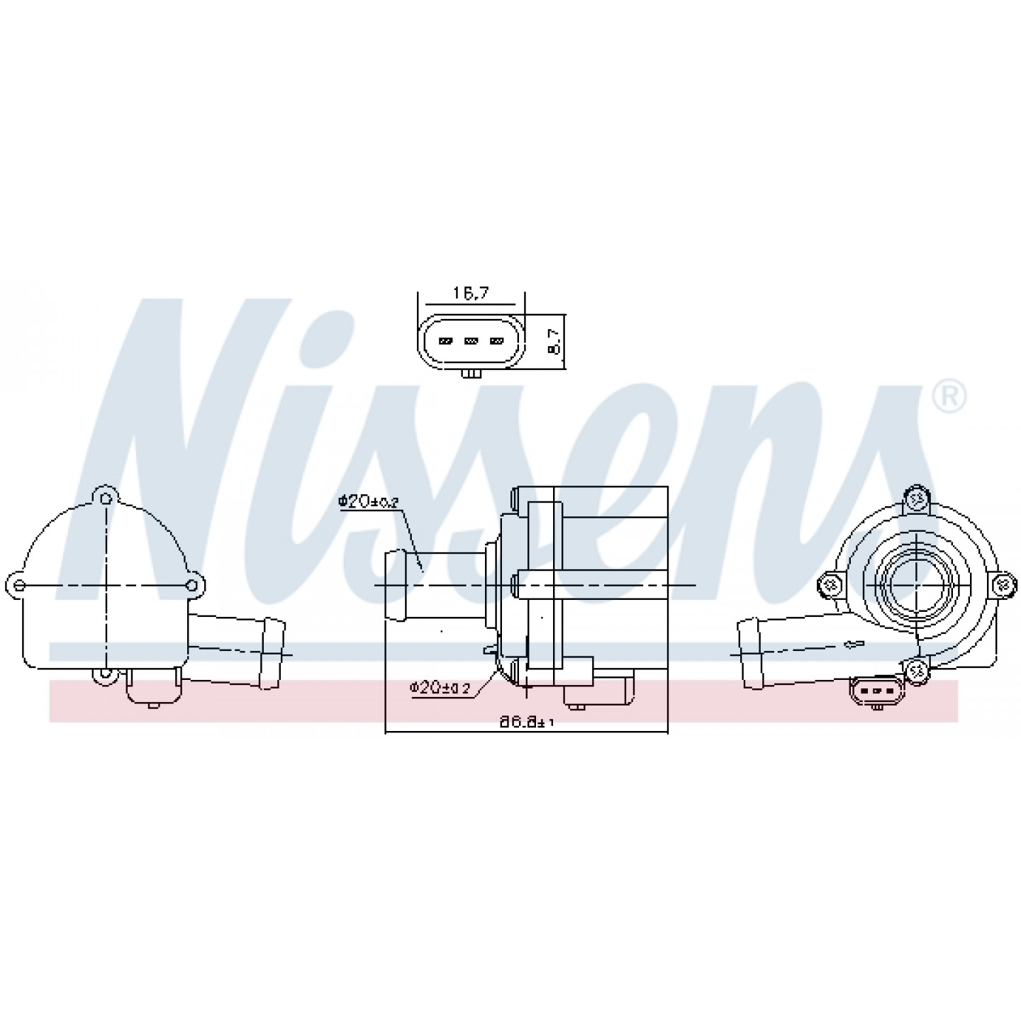 Waterpomp, motorkoeling NISSENS 832152