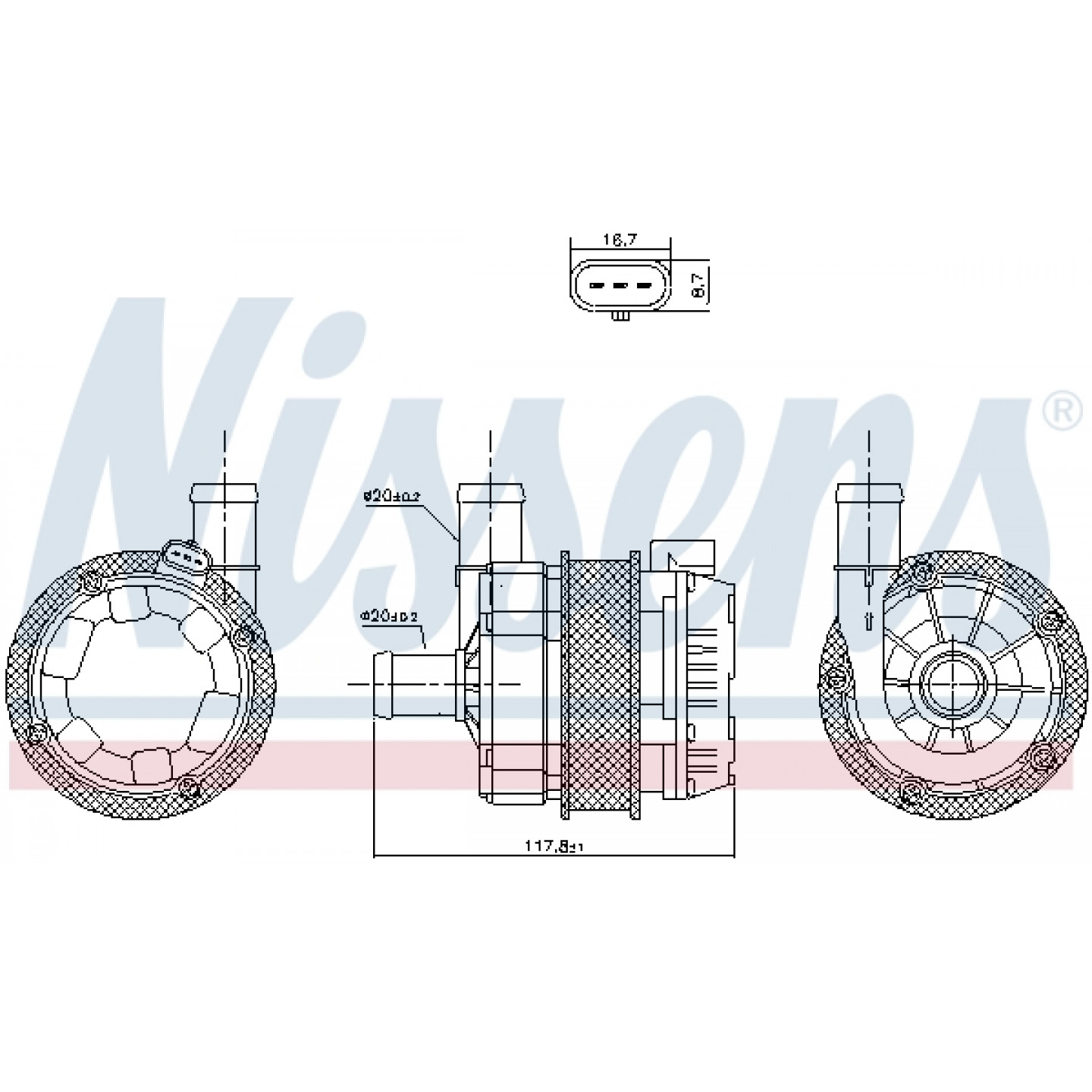 Pompe à eau, refroidissement du moteur NISSENS 831350