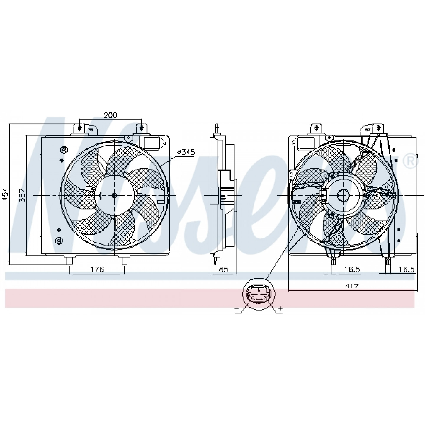 Ventilator, motorkøling NISSENS 850087