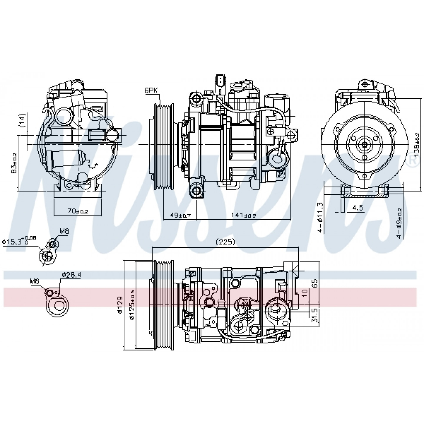 NRF COMPRESSORE CLIMATIZZATORE Compressore Climatizzatore Per Vw Polo