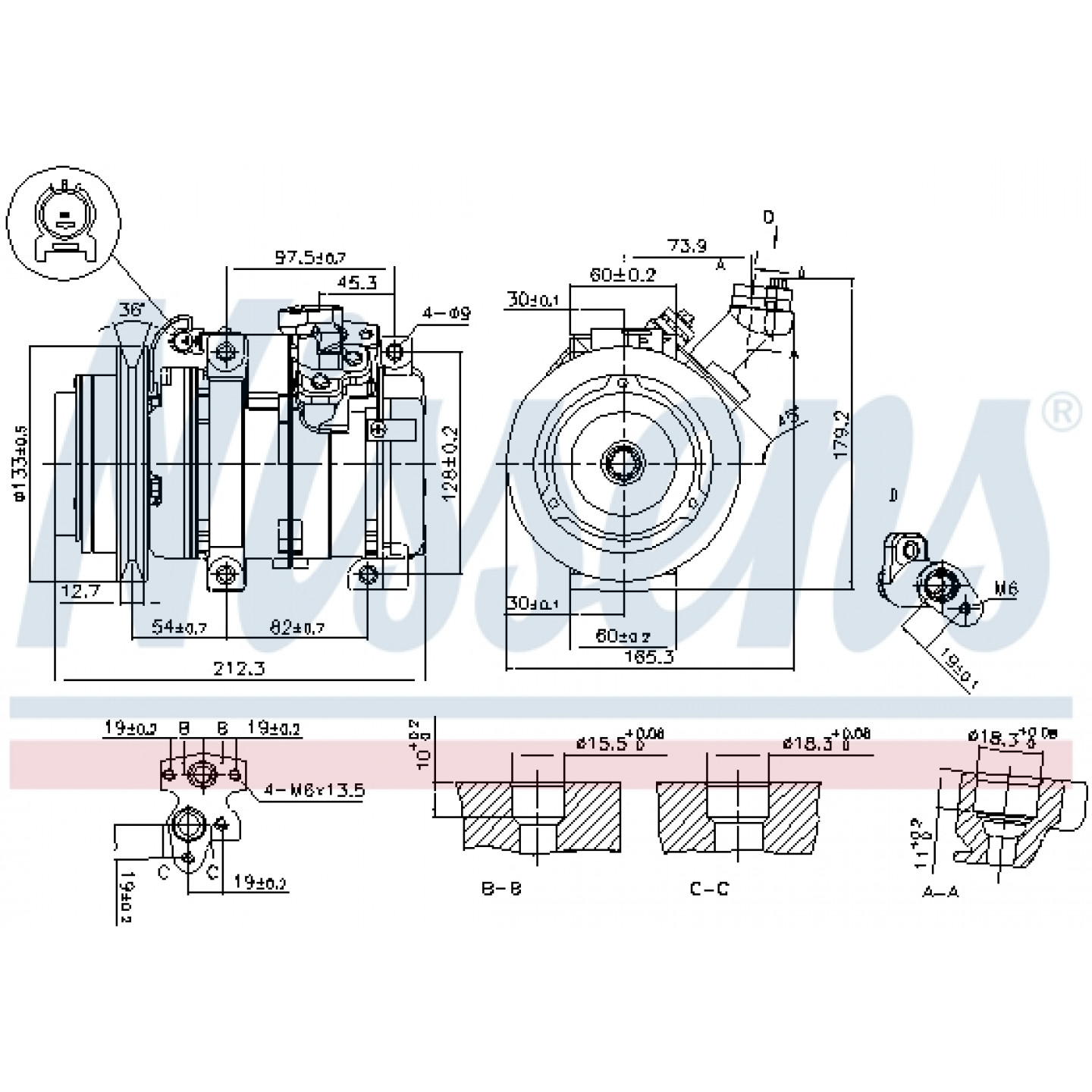 Compressor, air conditioning NISSENS 89312 - Trodo.com