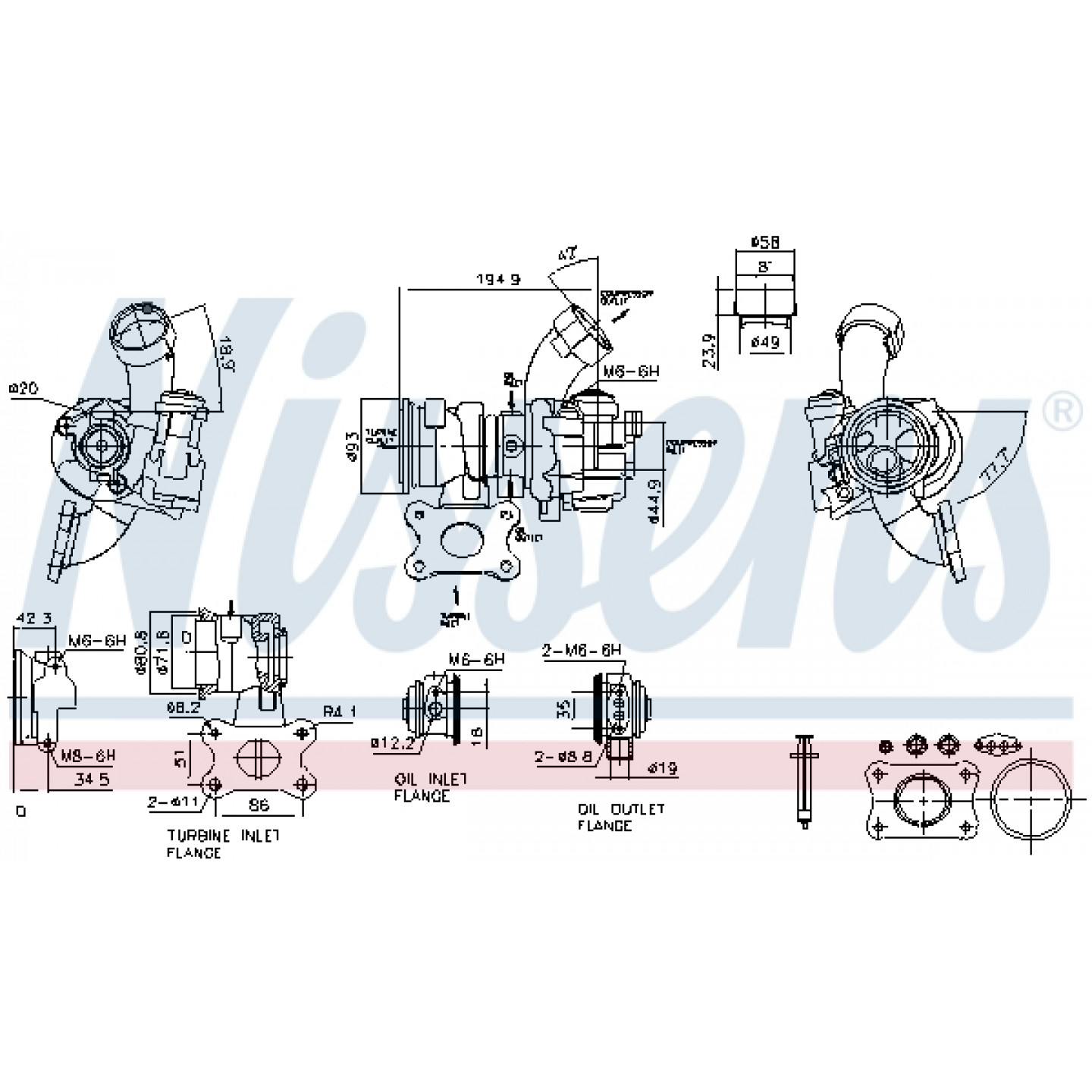 Turbocharger NISSENS 93325