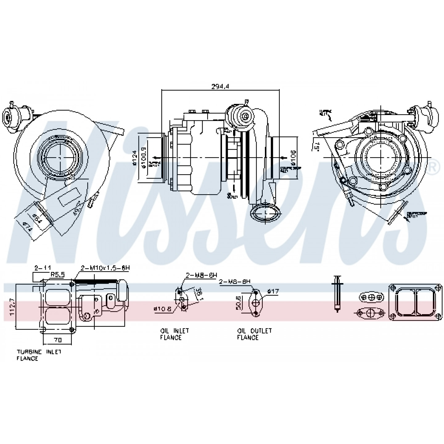 Turbocompresseur, suralimentation NISSENS 93915