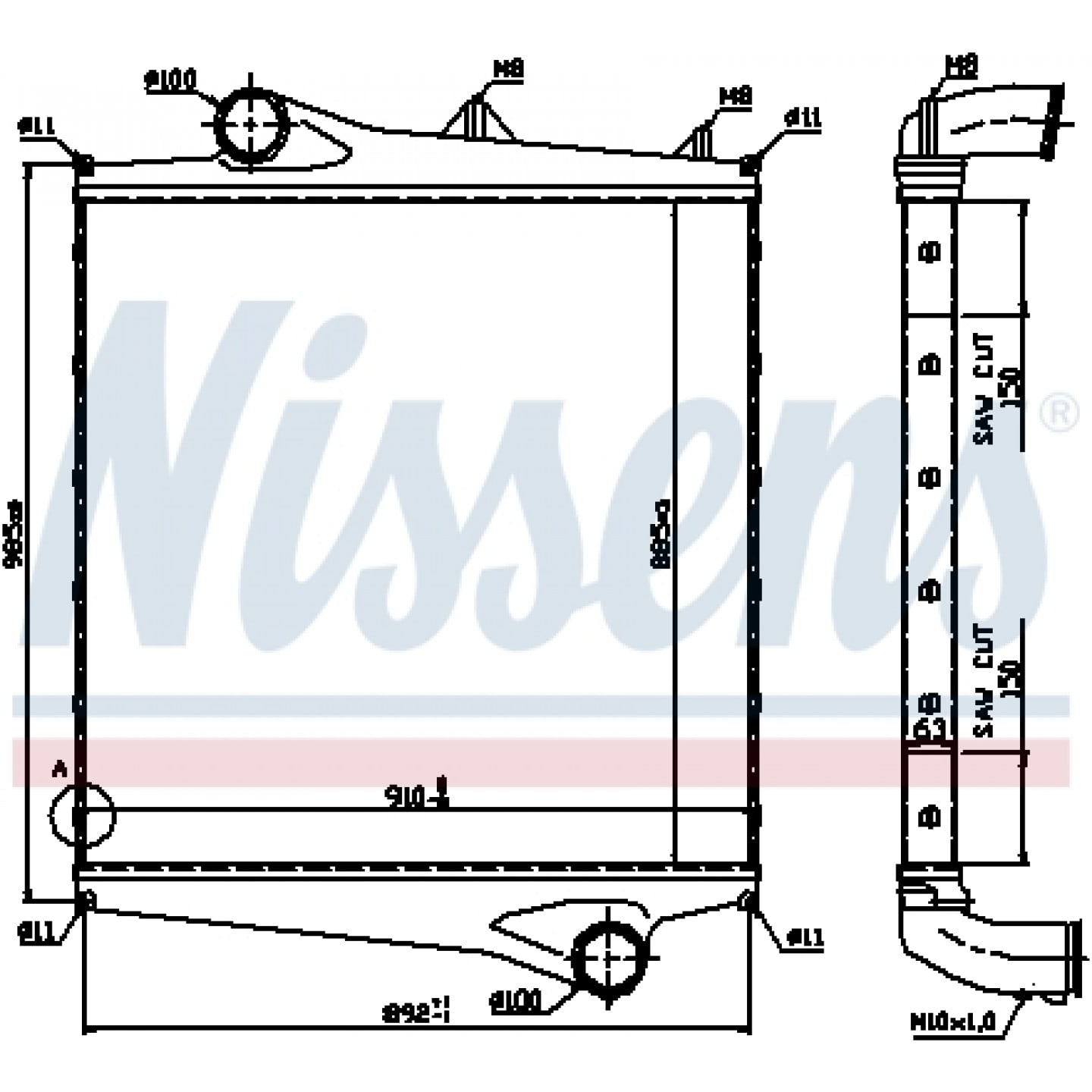 Intercooler, oplader NISSENS 96961