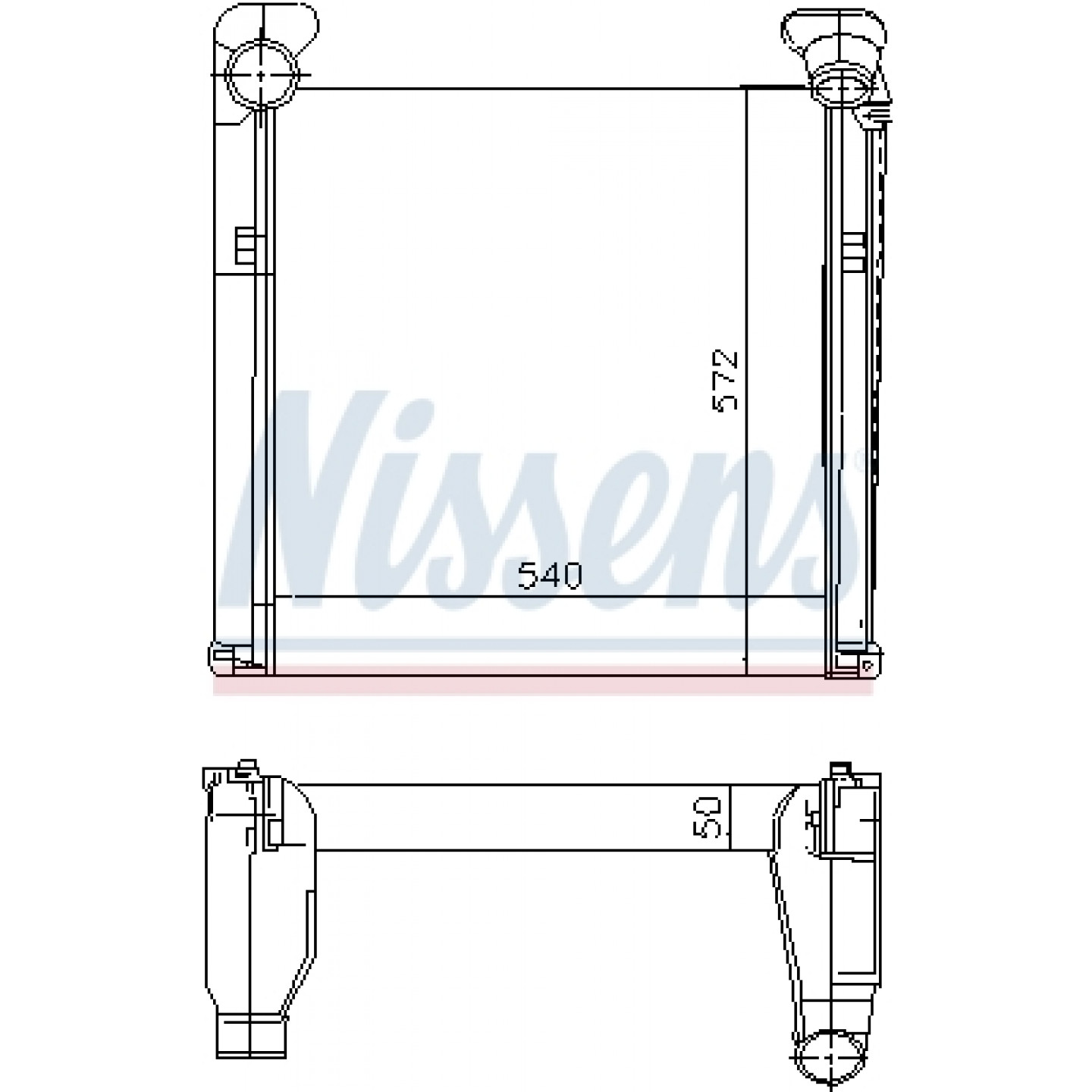 Intercooler, inlaatluchtkoeler NISSENS 97007