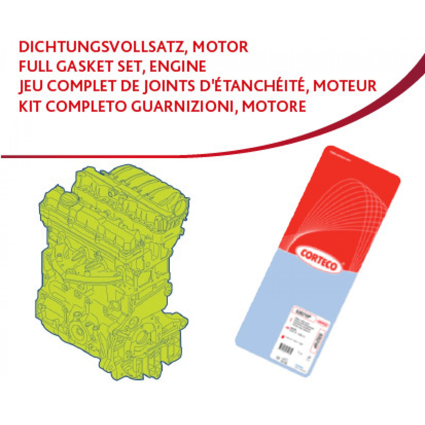 Kompletní sada těsnění, motor CORTECO 430676P