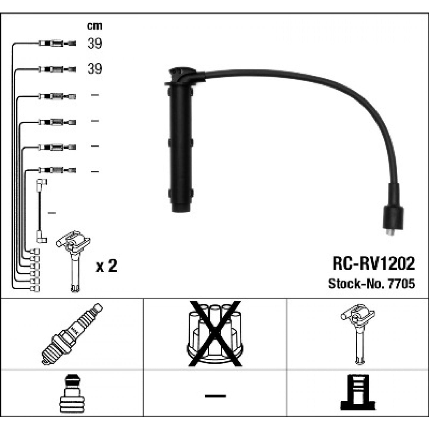 Bougiekabelset NGK 7705