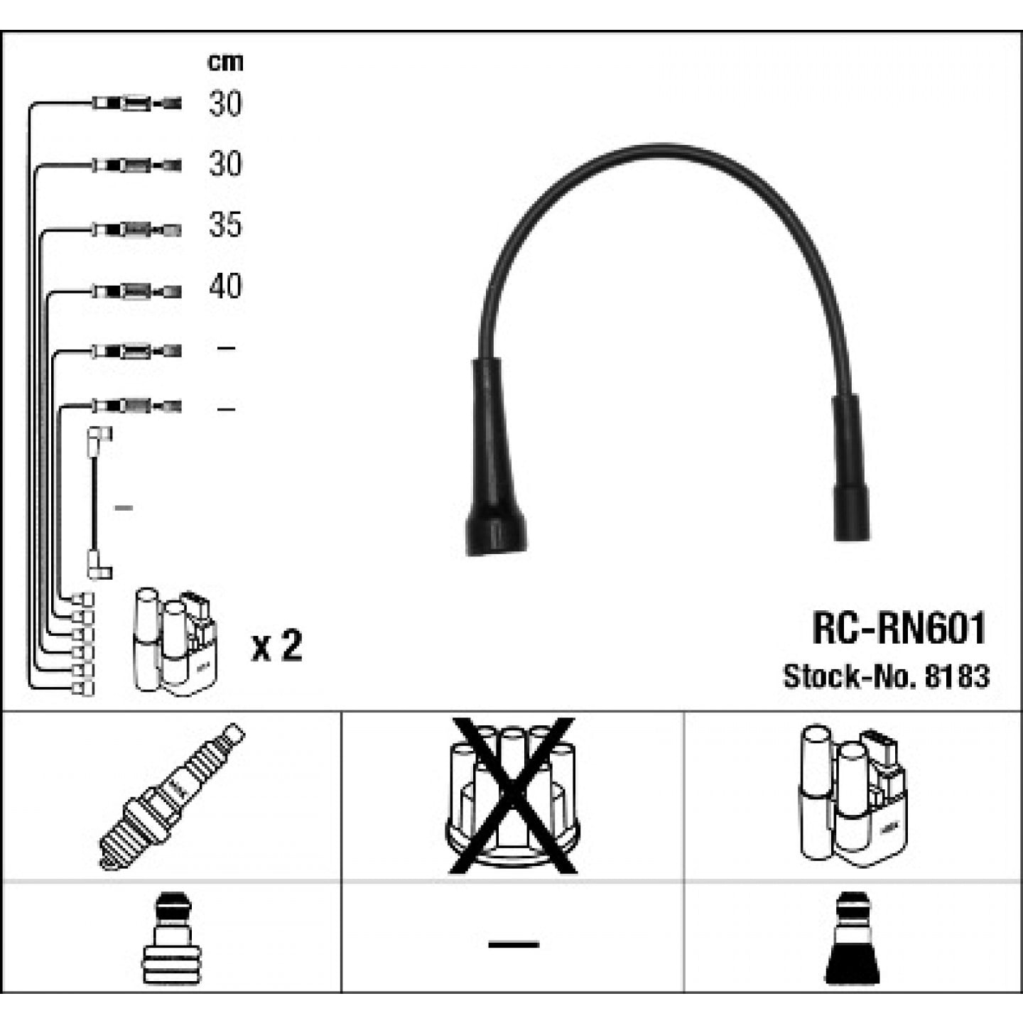 NGK 8283 Kit Cavi Accensione – 5 Linee Per Veicoli Con Distributore - 2