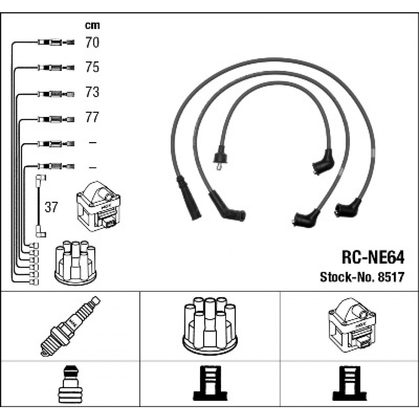 Bougiekabelset NGK 8517