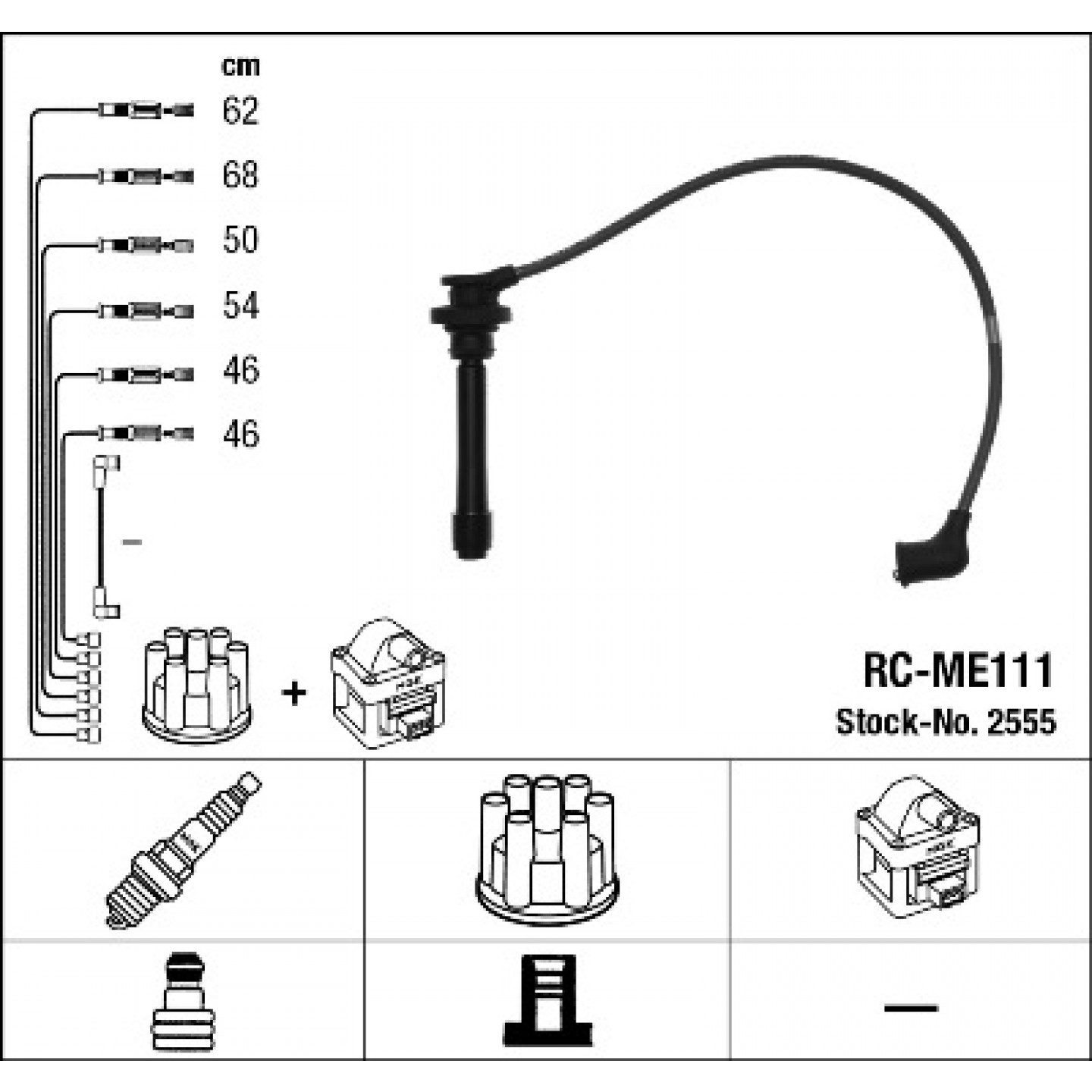 44255 NGK RC-AR1102 Kit cavi candele N° condotti: 4 | Inserisca subito un ordine