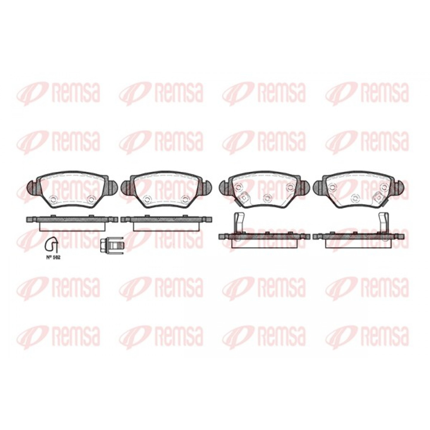 Kit de plaquettes de frein, frein à disque REMSA 0685.22