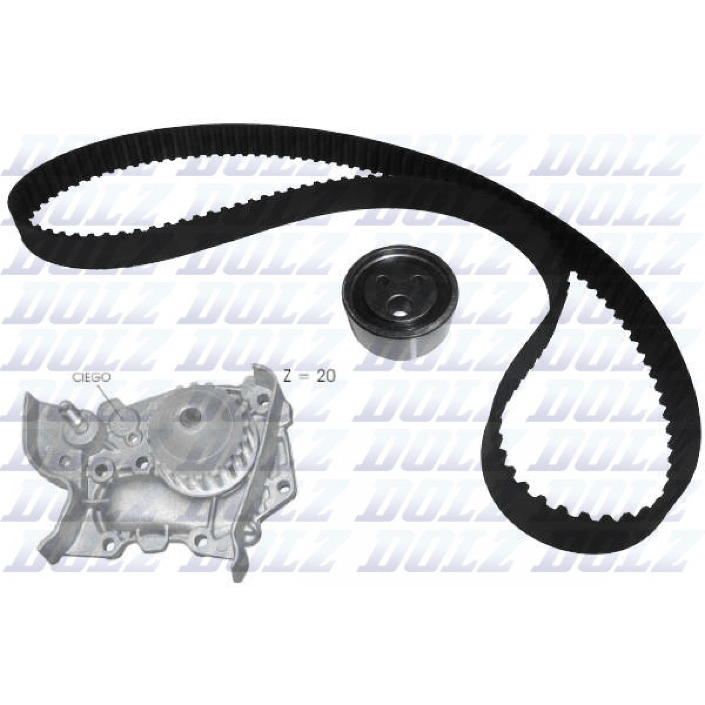 Waterpomp & distributieriemset DOLZ KD017