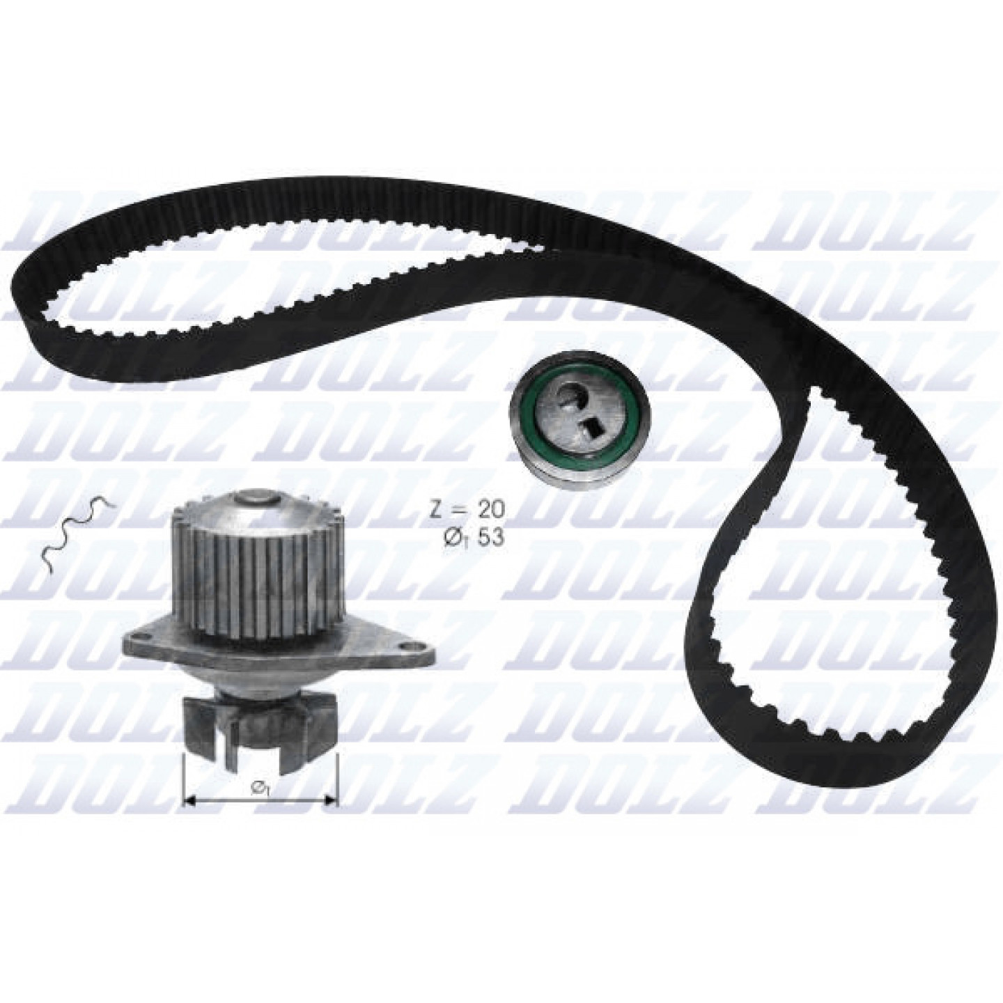 Wasserpumpe & Zahnriemensatz DOLZ KD026