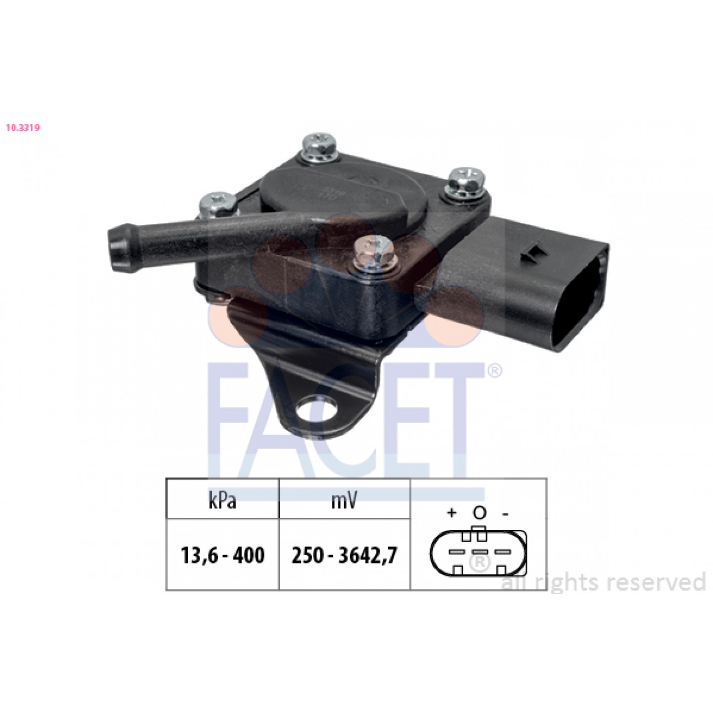 Sensor, uitlaatgasdruk FACET 10.3319