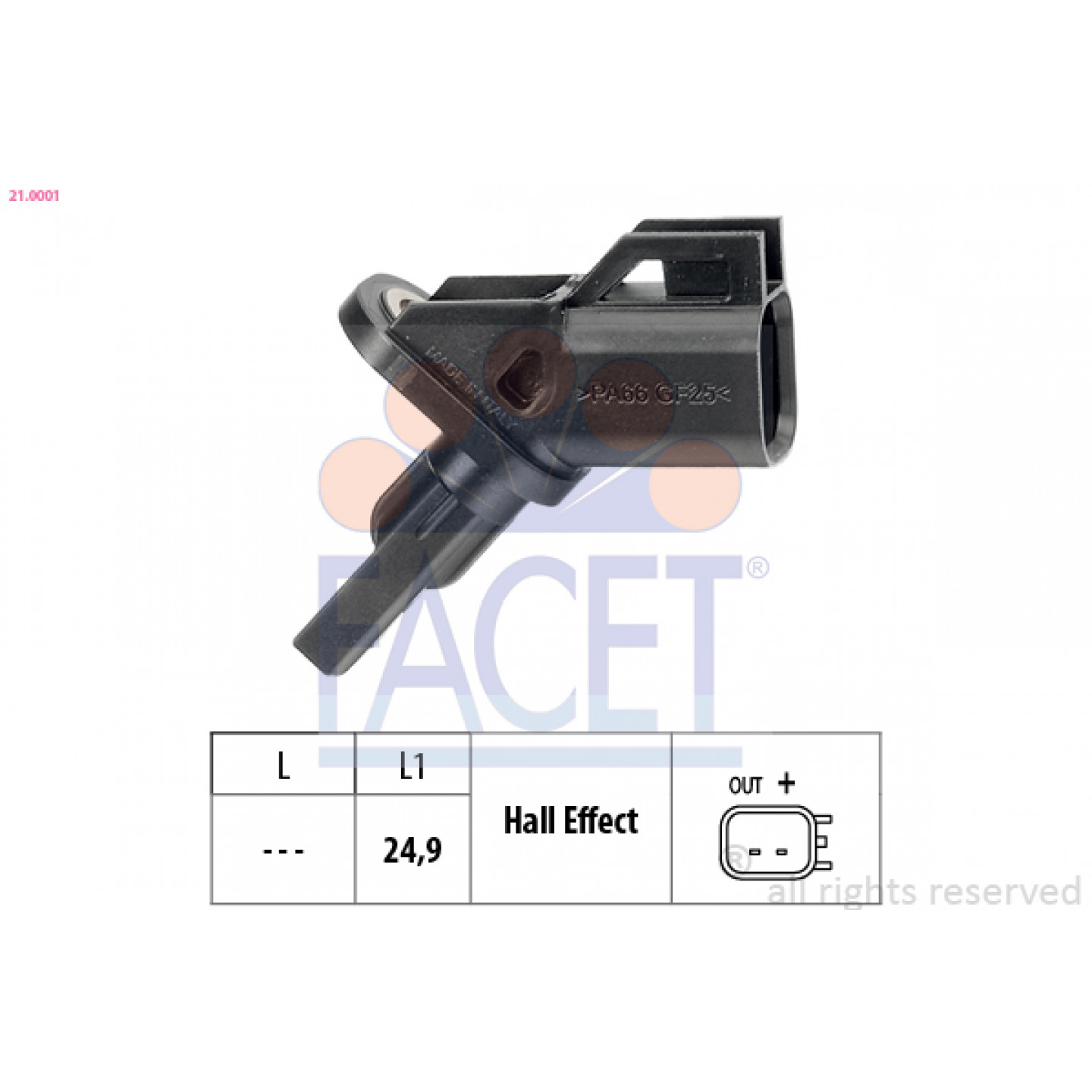 ABS Sensor FACET 21.0001