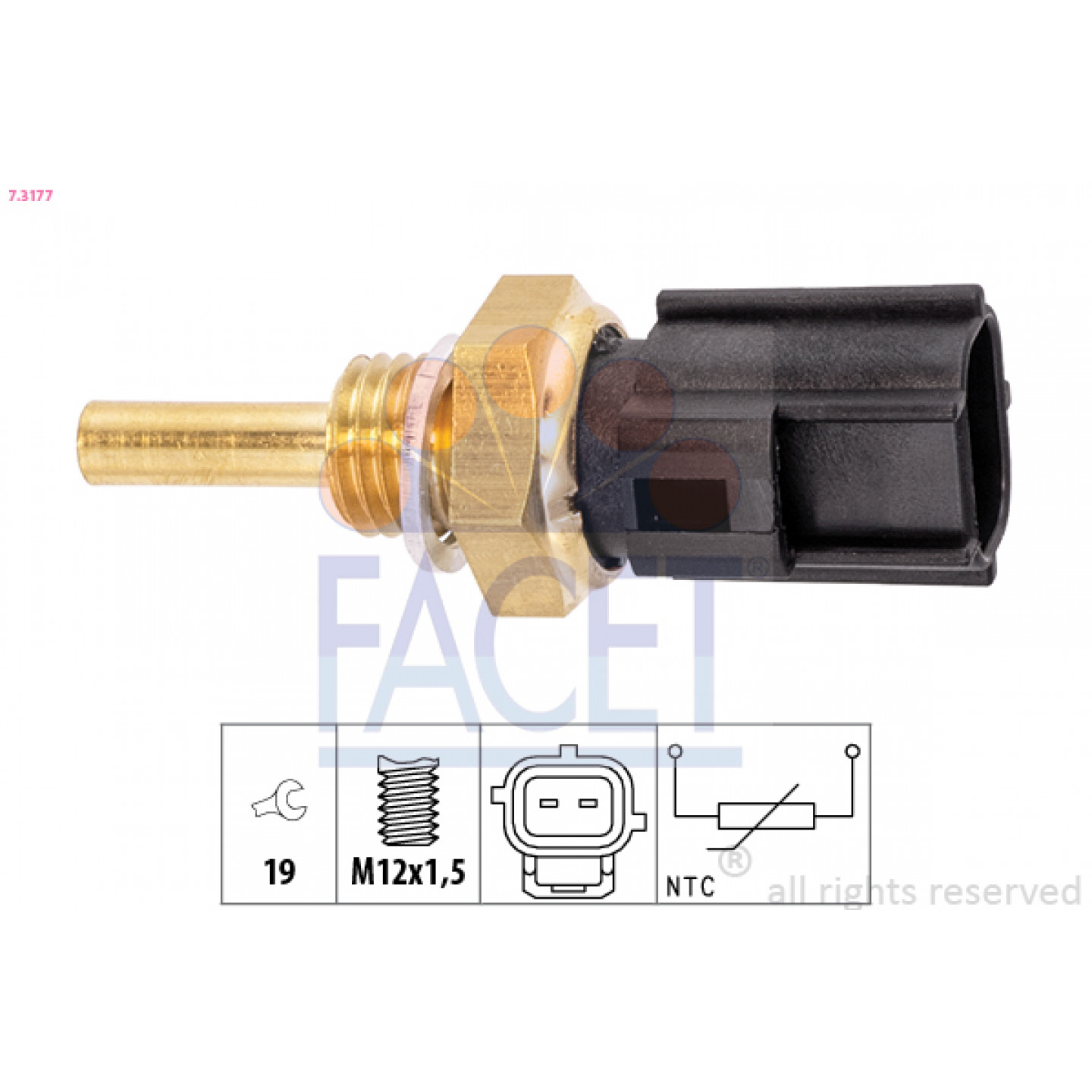 1.830.555 EPS FACET 7.3555 Sensor, temperatura del refrigerante Made in