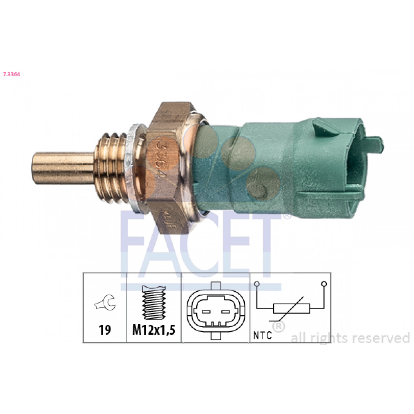 Sensor, brændstoftemperatur FACET 7.3364