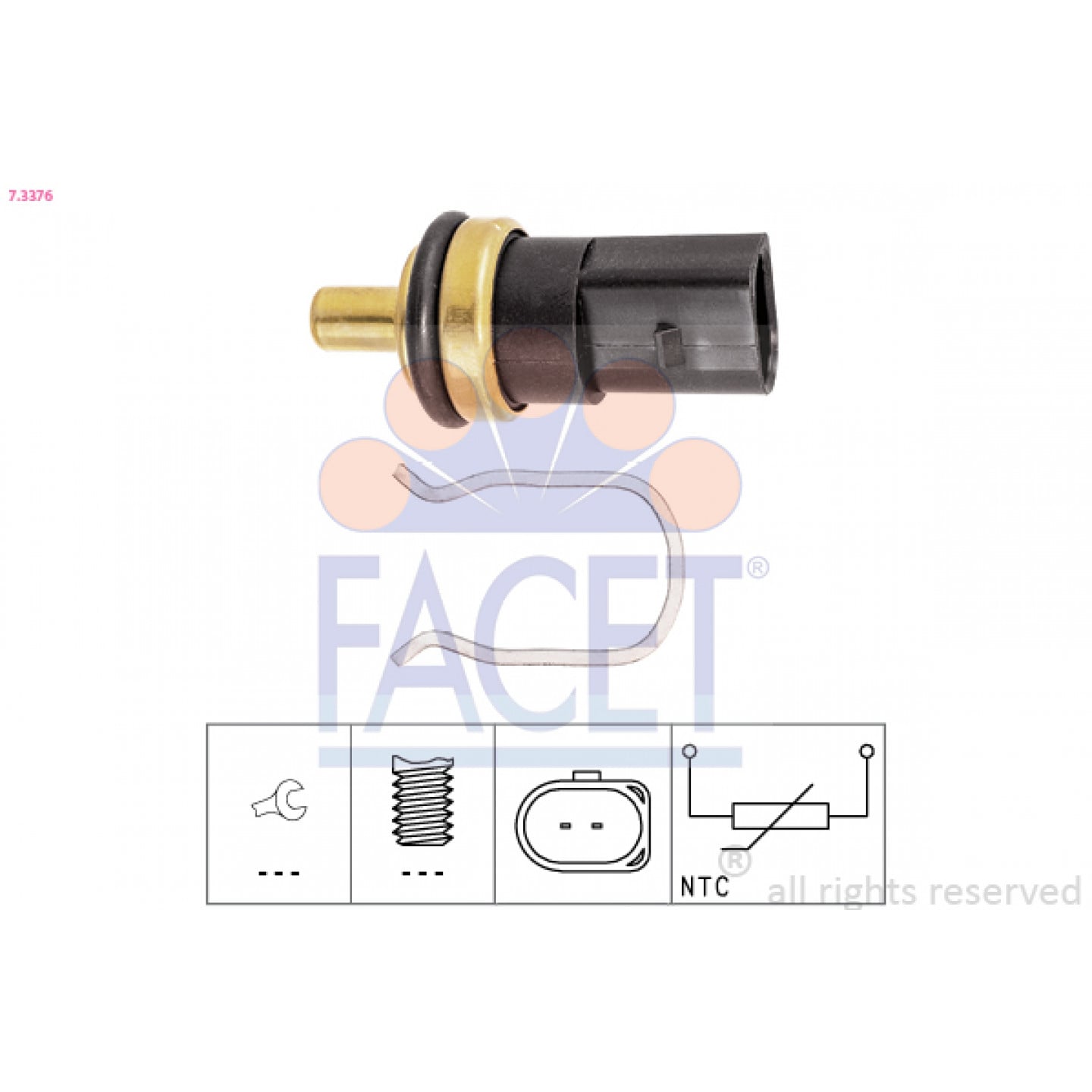 Sensor, brandstoftemperatuur FACET 7.3376
