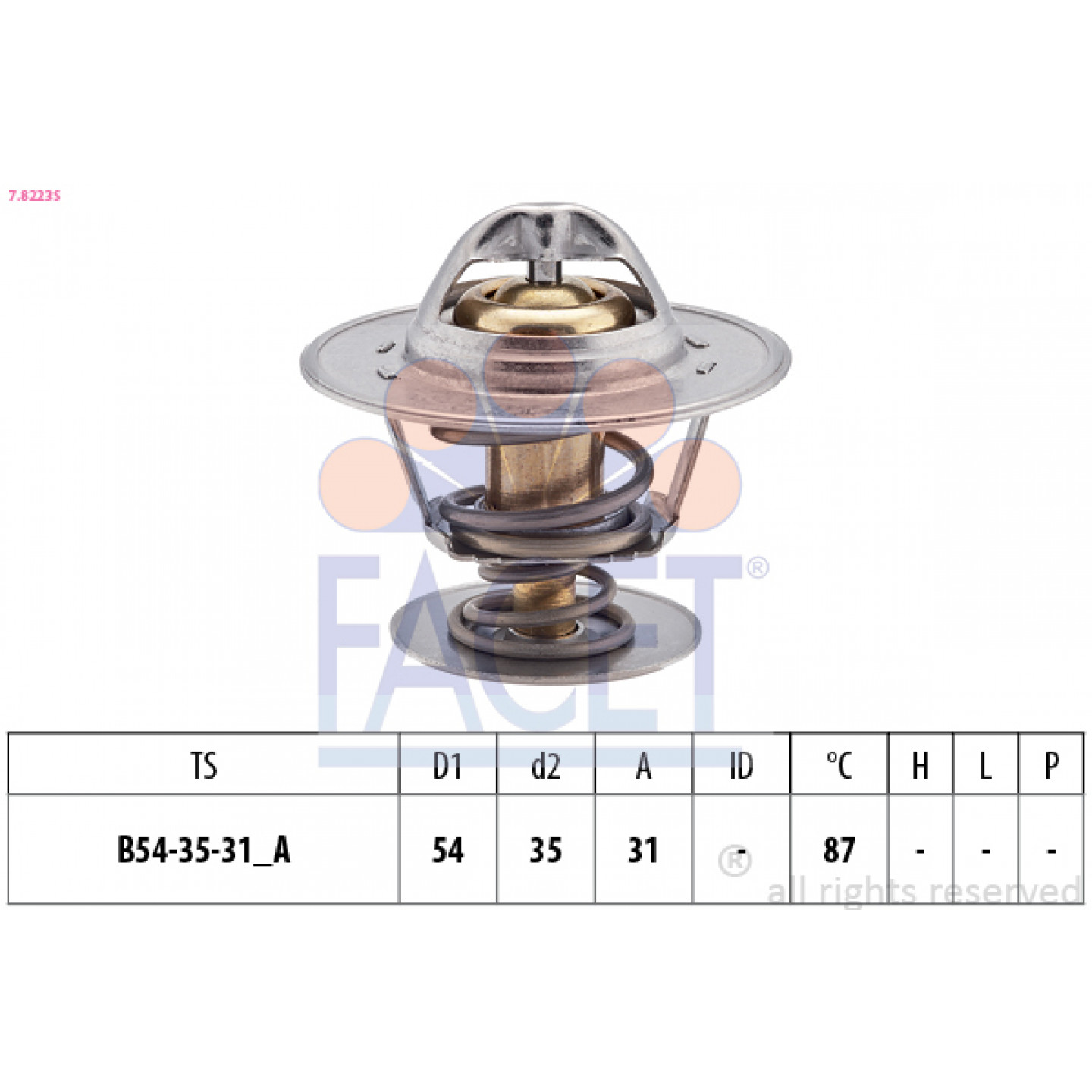 Thermostat, Kühlmittel FACET 7.8223S