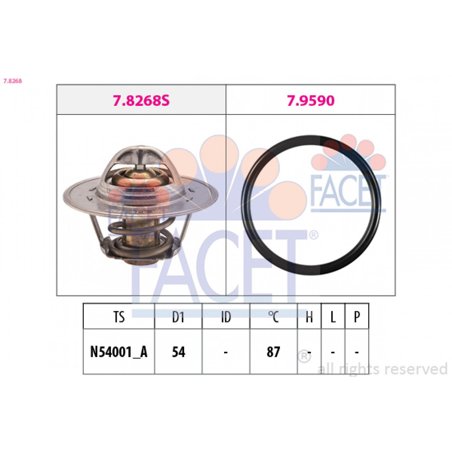 Thermostat, Kühlmittel FACET 7.8268