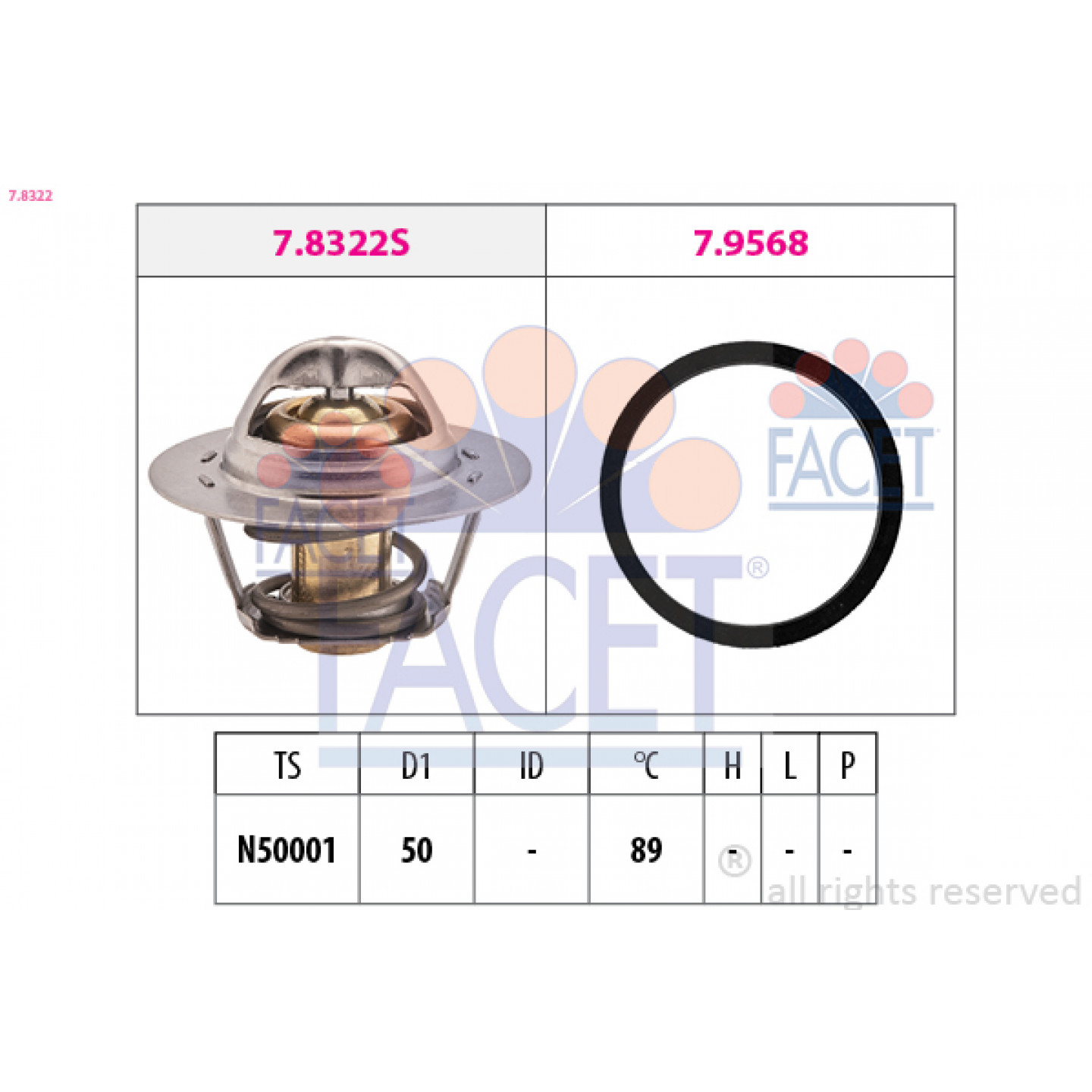 Thermostat, Kühlmittel FACET 7.8322