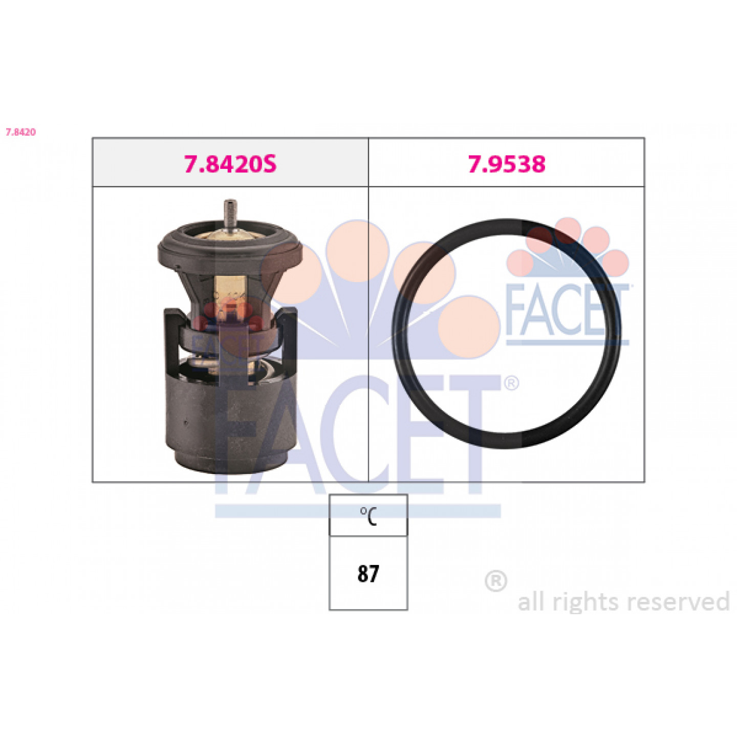 Thermostat, Kühlmittel FACET 7.8420