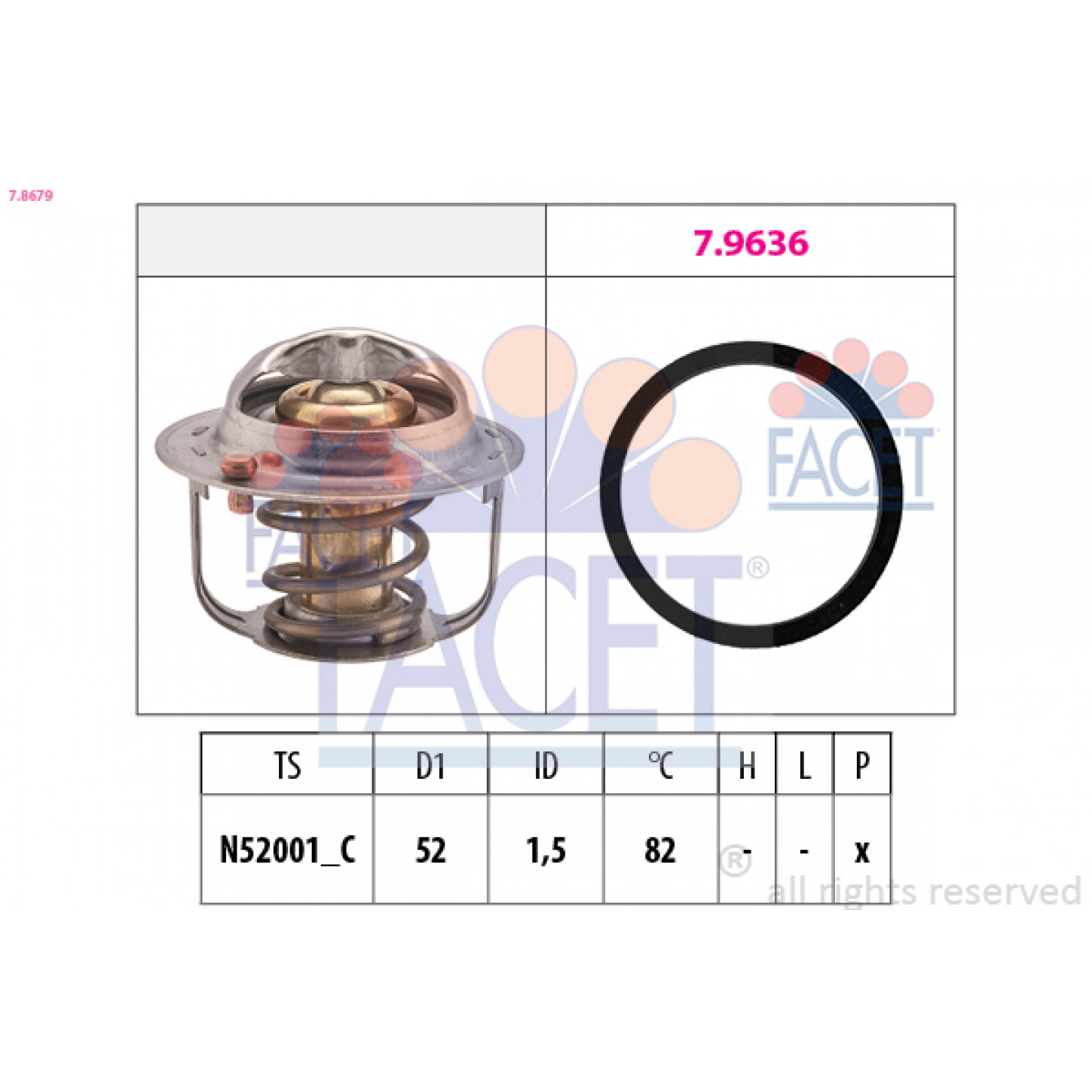 Thermostat, Kühlmittel FACET 7.8679