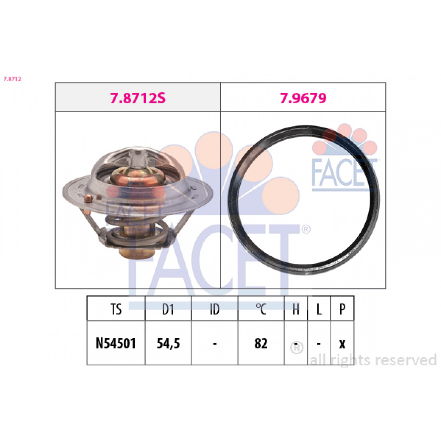 Thermostat, Kühlmittel FACET 7.8712