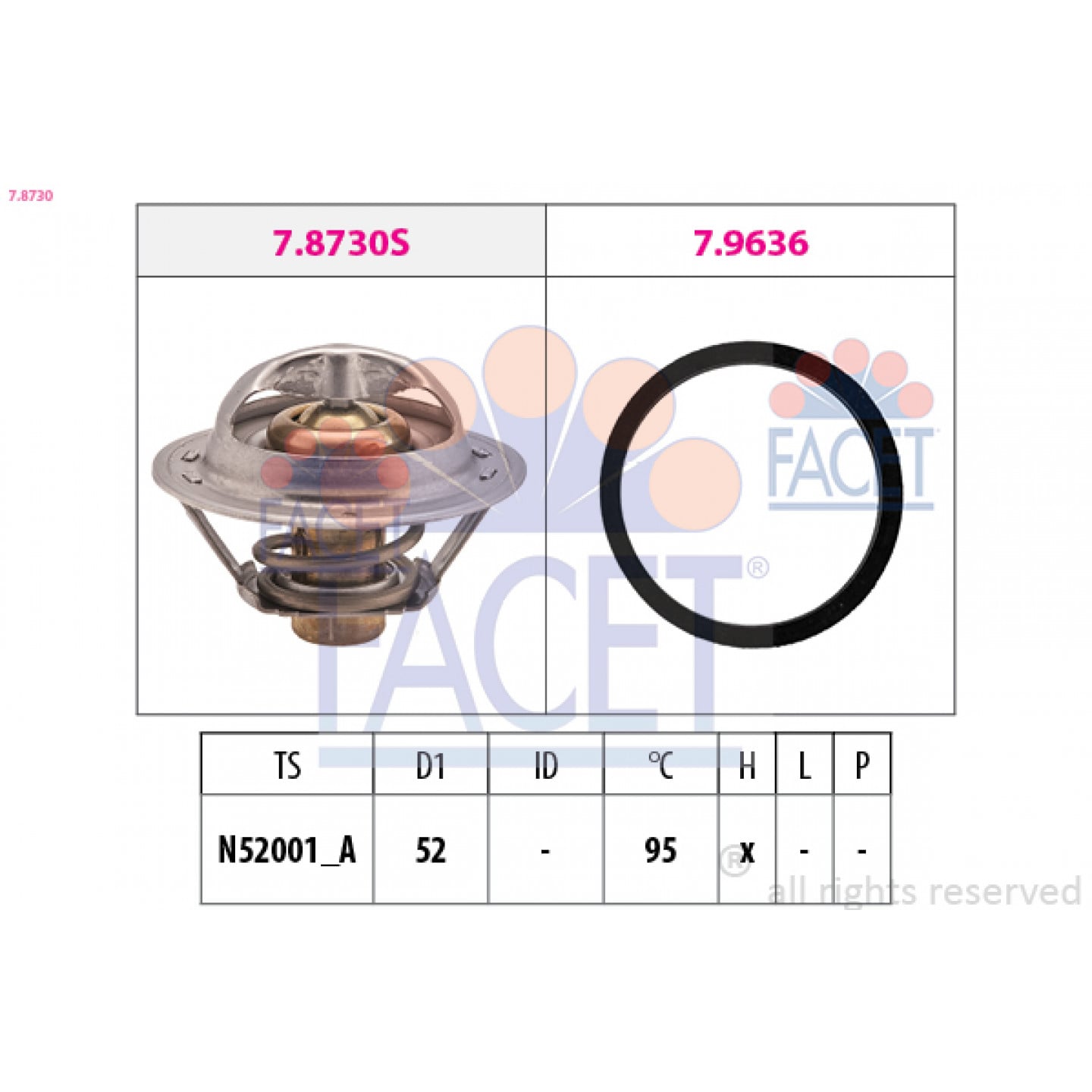 Thermostat, Kühlmittel FACET 7.8730