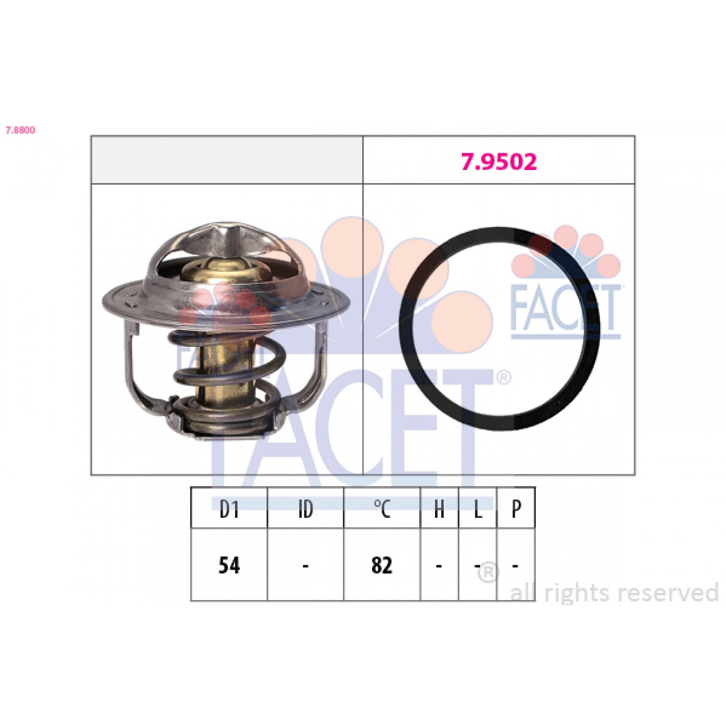 Thermostat, Kühlmittel FACET 7.8800