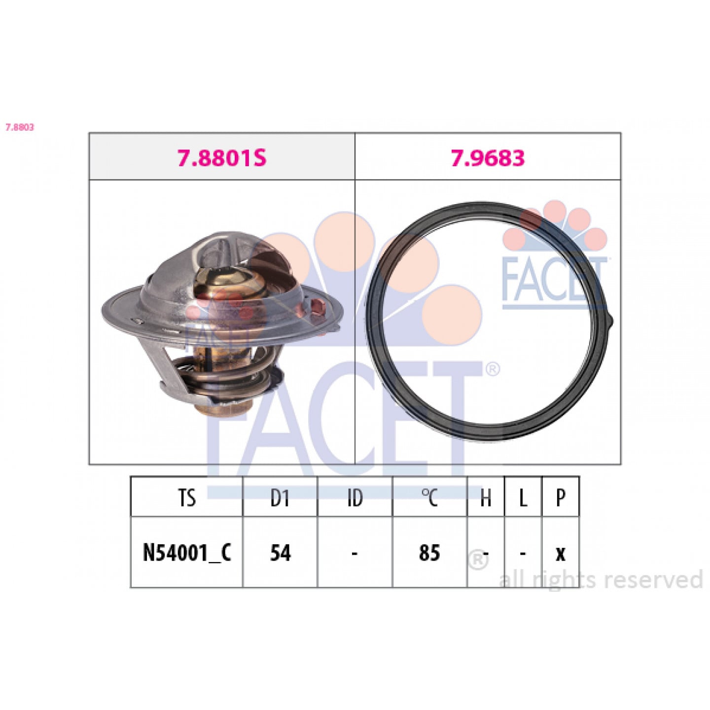 Thermostat, Kühlmittel FACET 7.8803