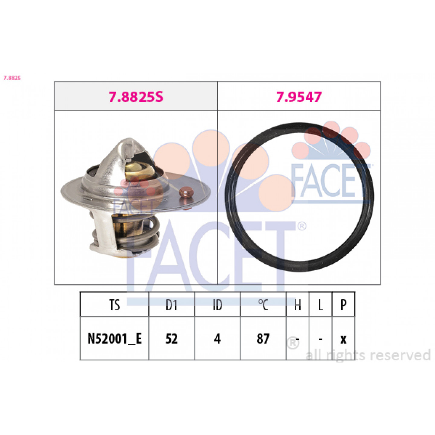 Thermostat, Kühlmittel FACET 7.8825