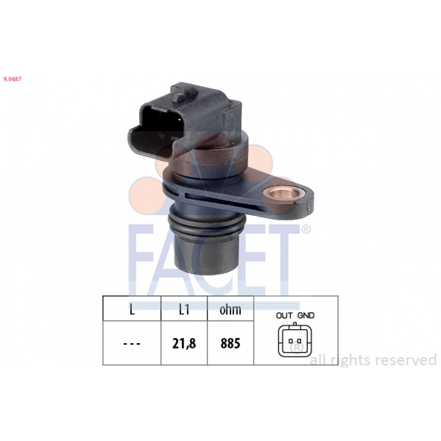 Sensor, rotações FACET 9.0487