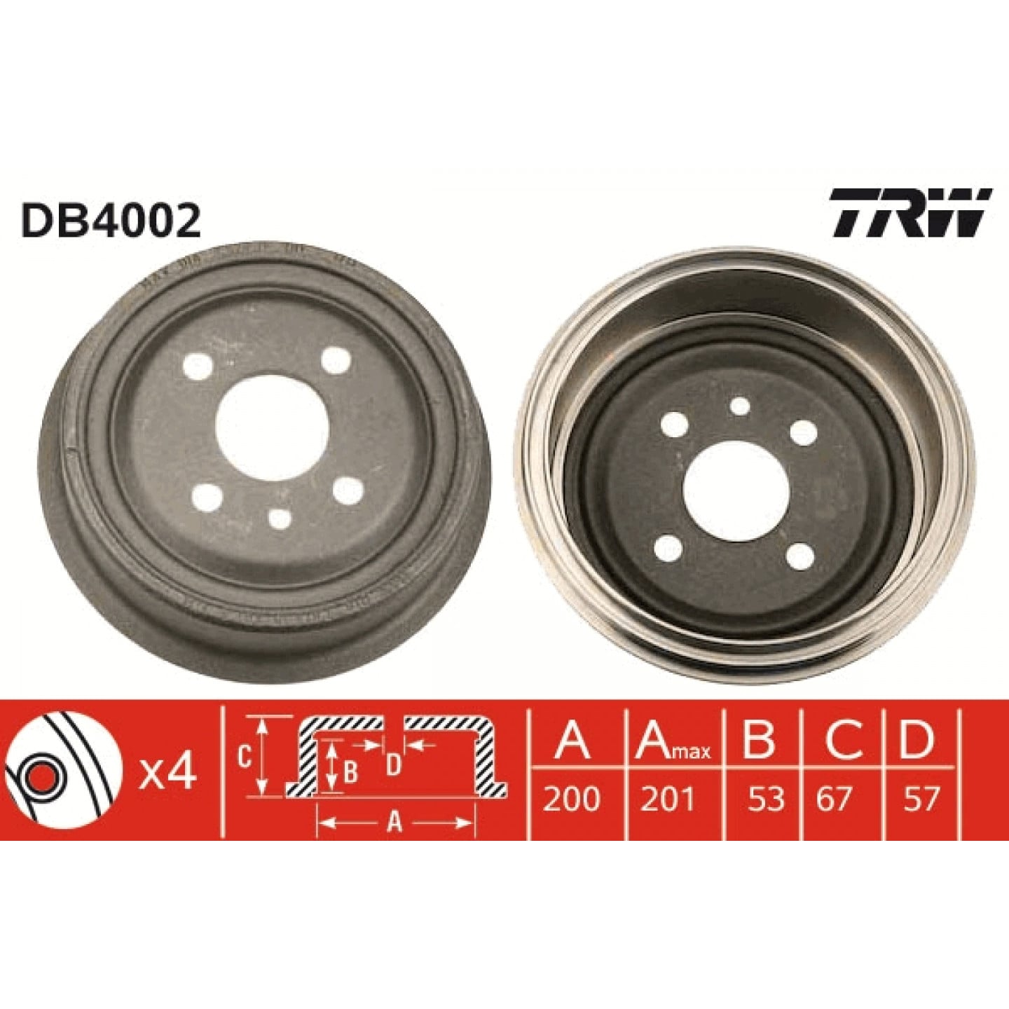 Bremstrommel TRW DB4002