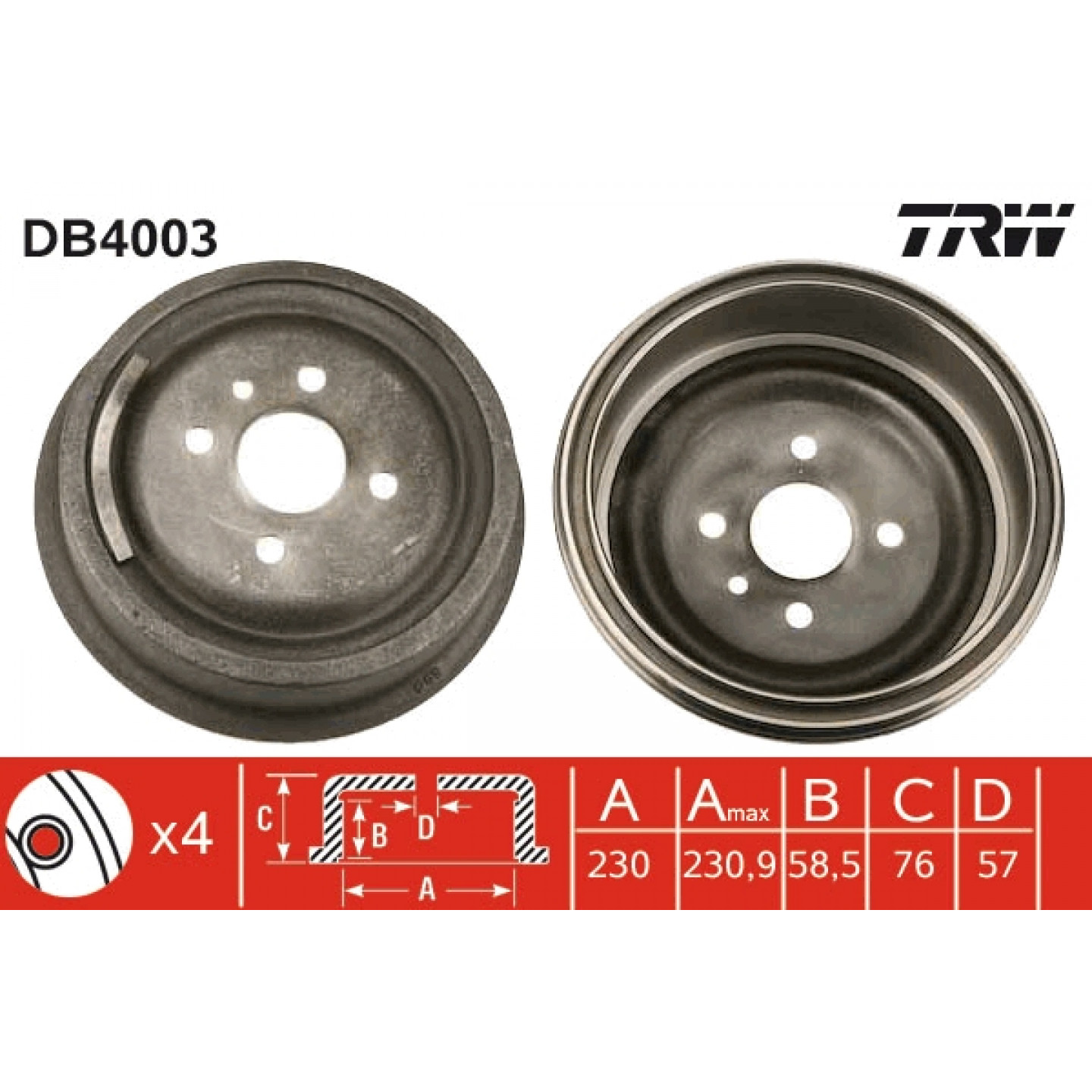 Bremstrommel TRW DB4003