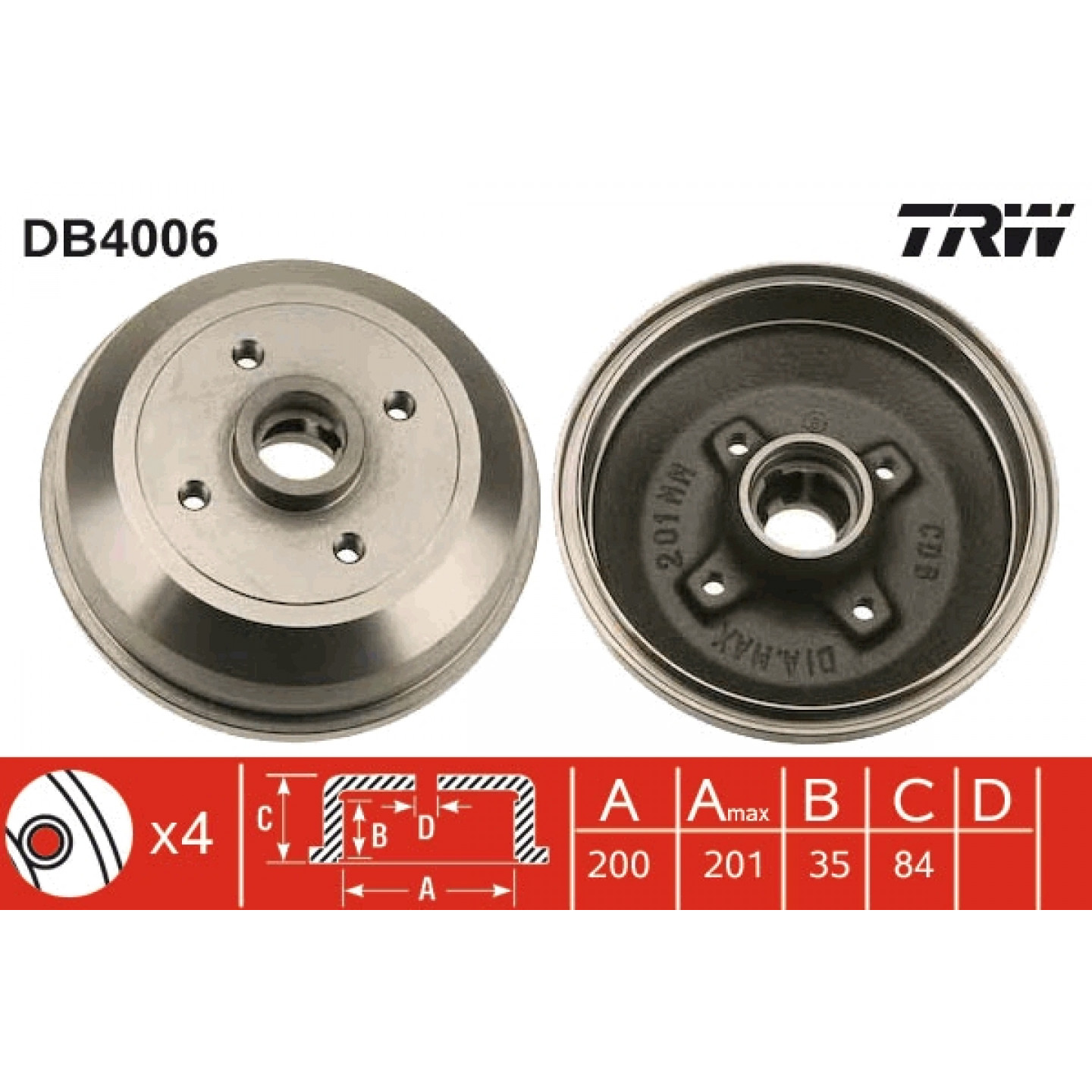 Bremstrommel TRW DB4006