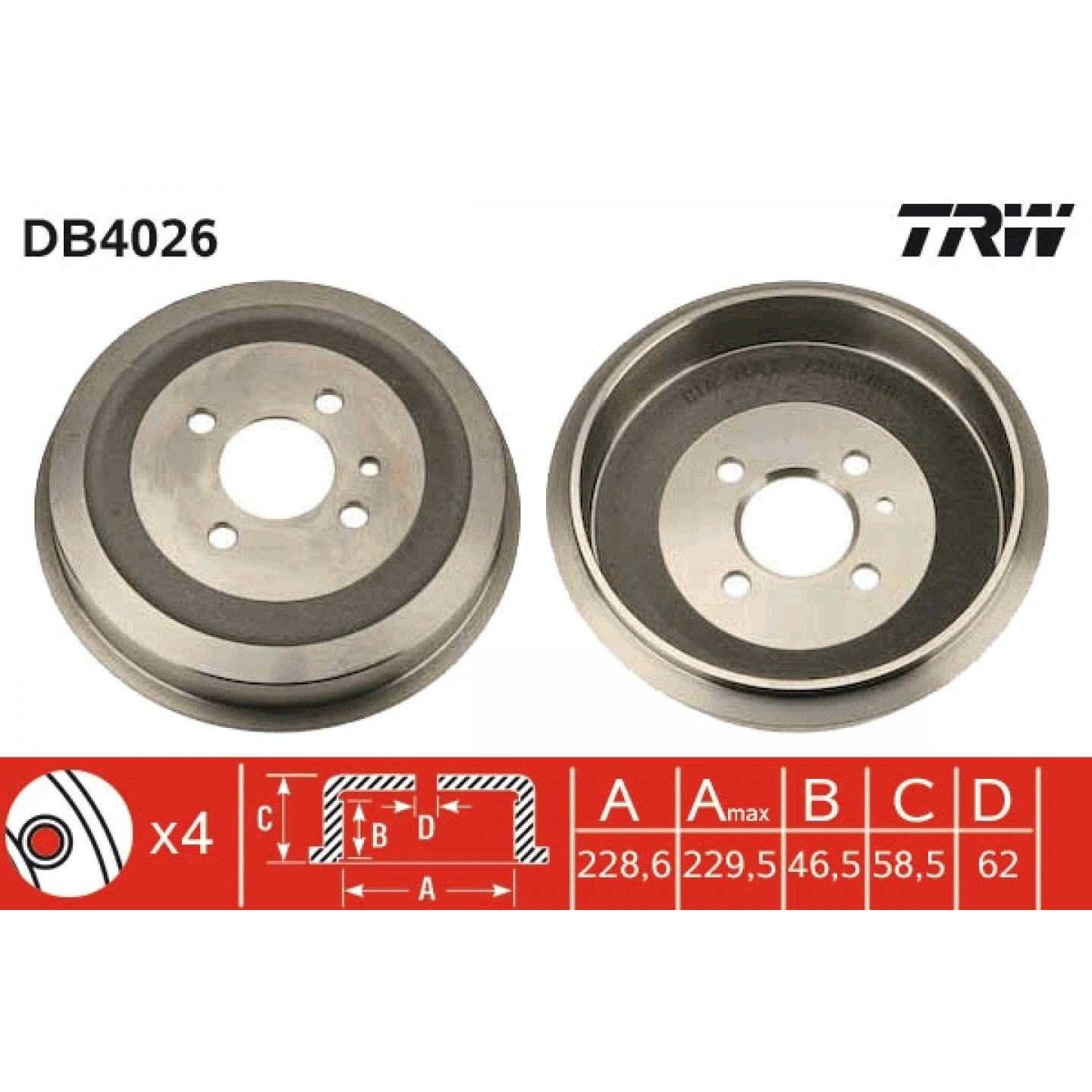 Bremstrommel TRW DB4026