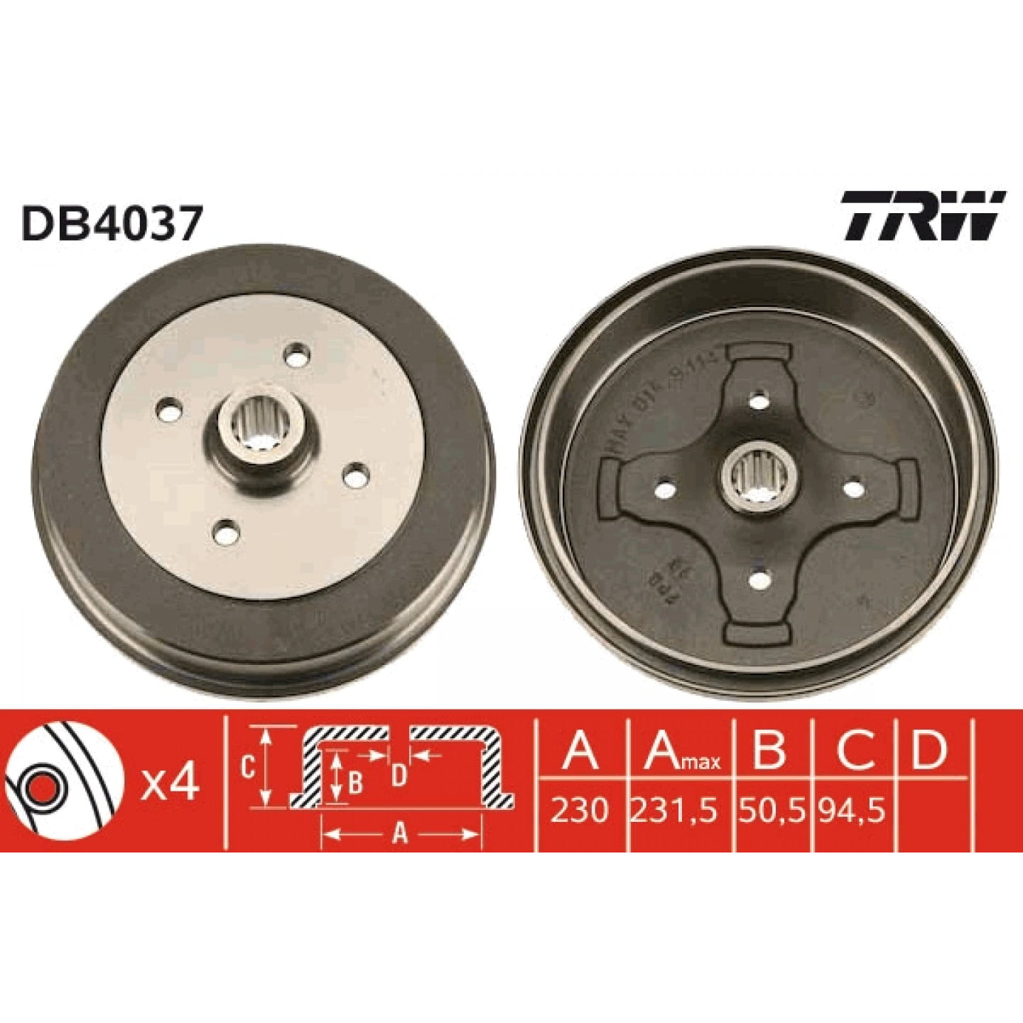 Bremstrommel TRW DB4037