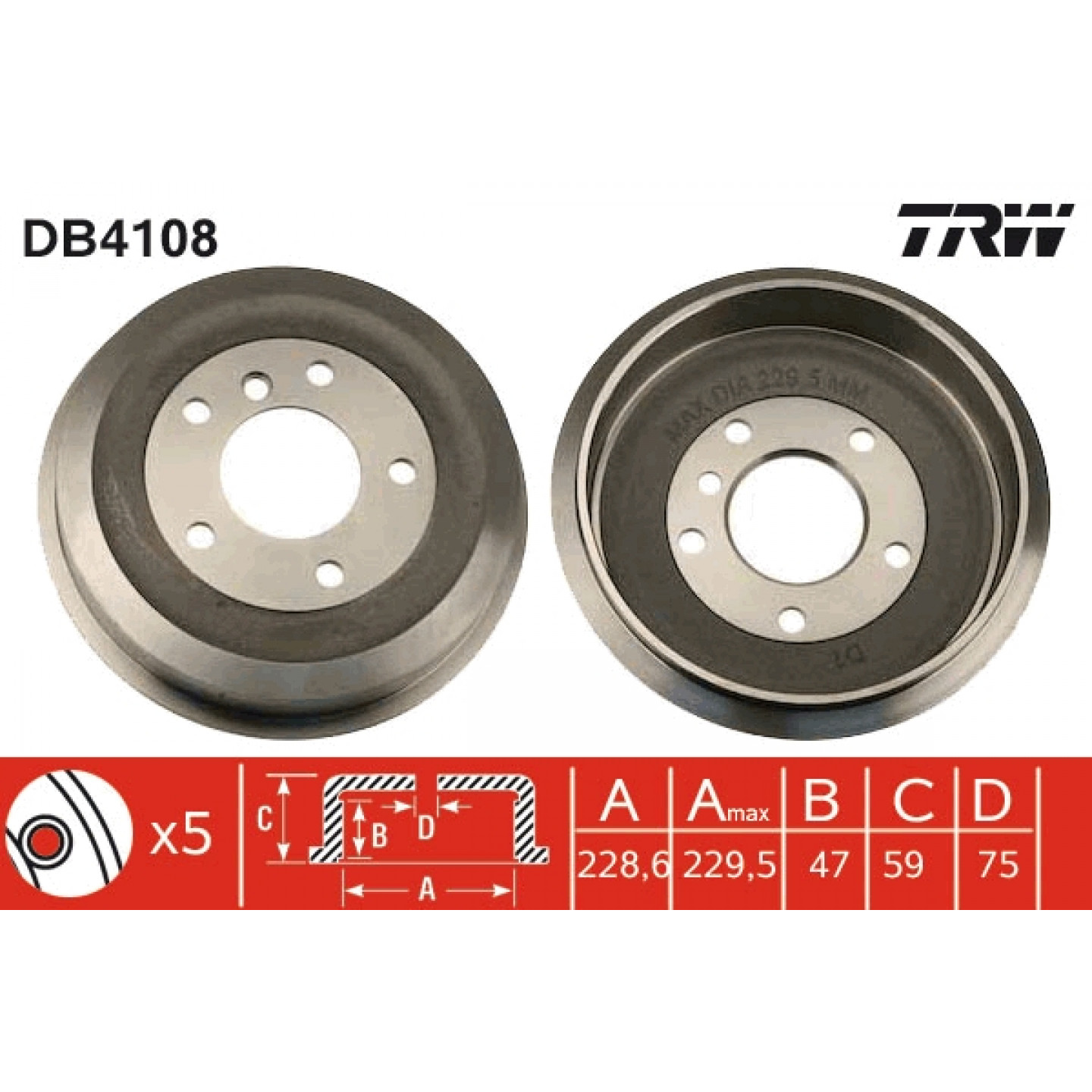 Bremstrommel TRW DB4108