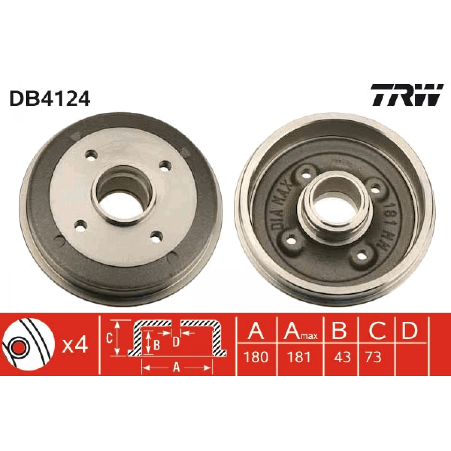 Bremstrommel TRW DB4124