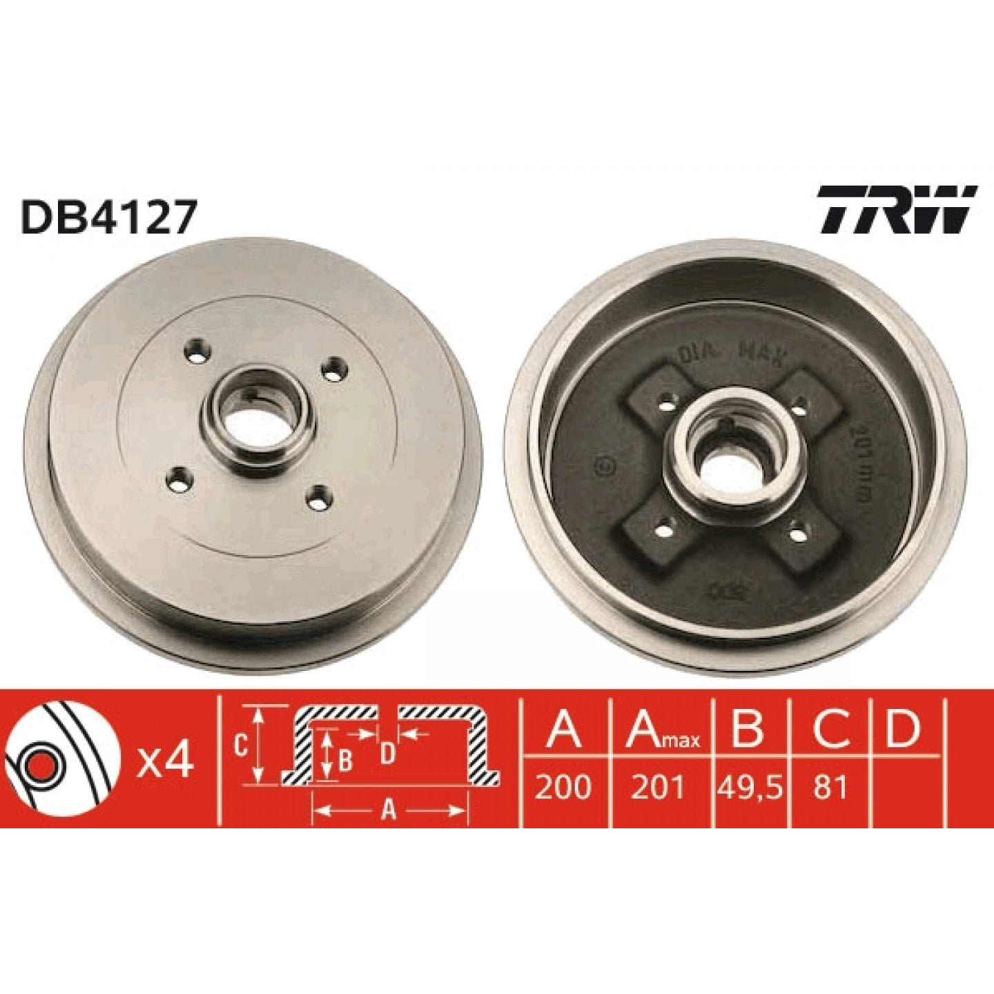 Bremstrommel TRW DB4127