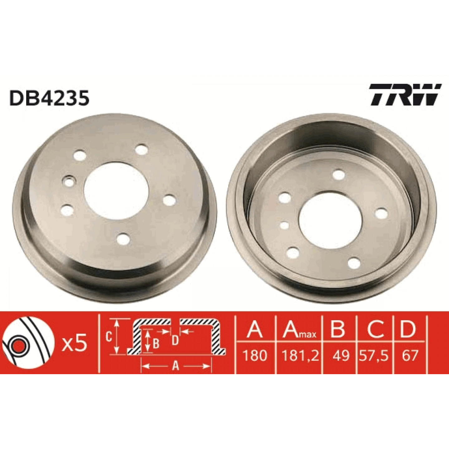 Bremsetromle TRW DB4235