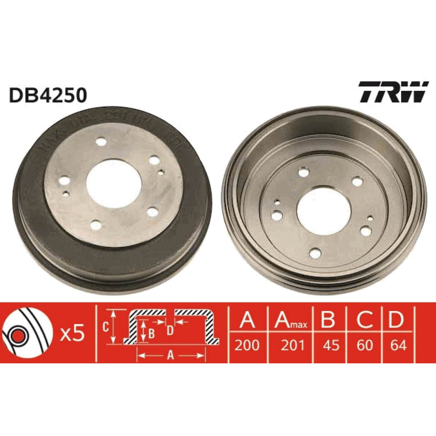 Bremsetromle TRW DB4250