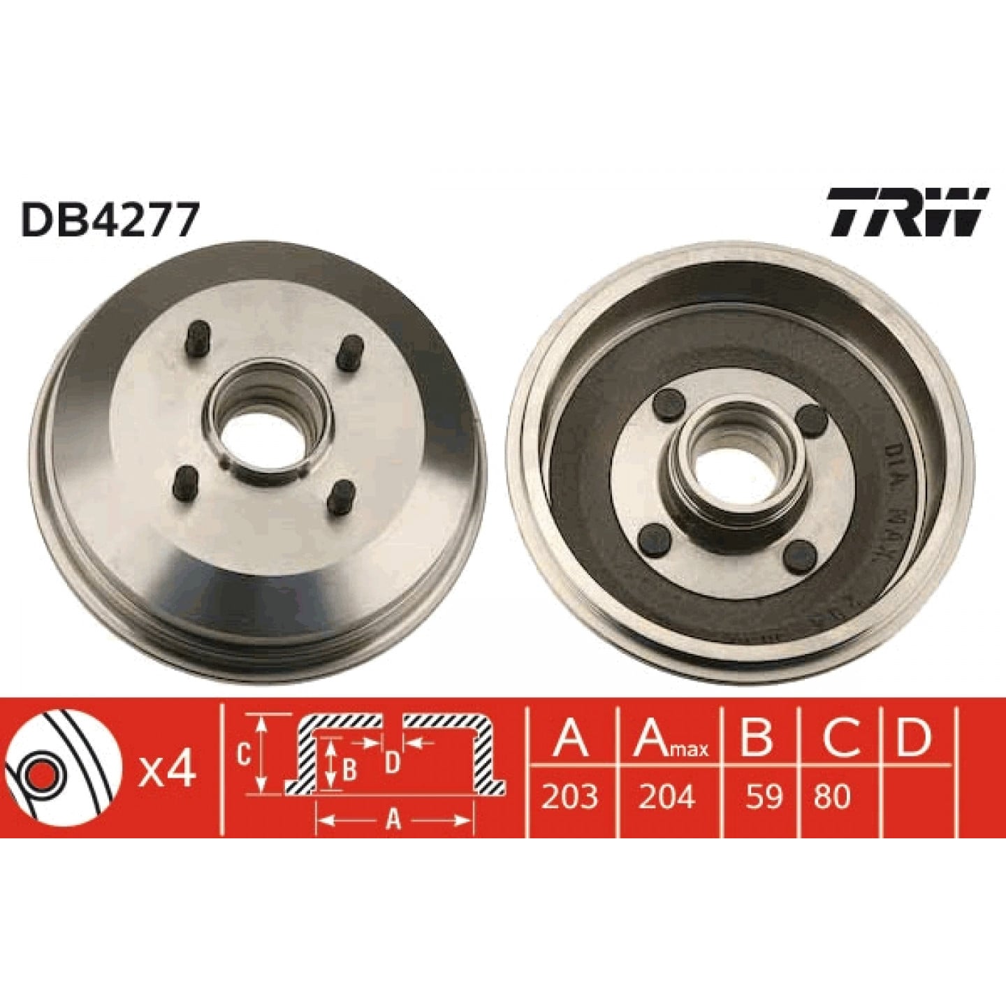 Bremsetromle TRW DB4277