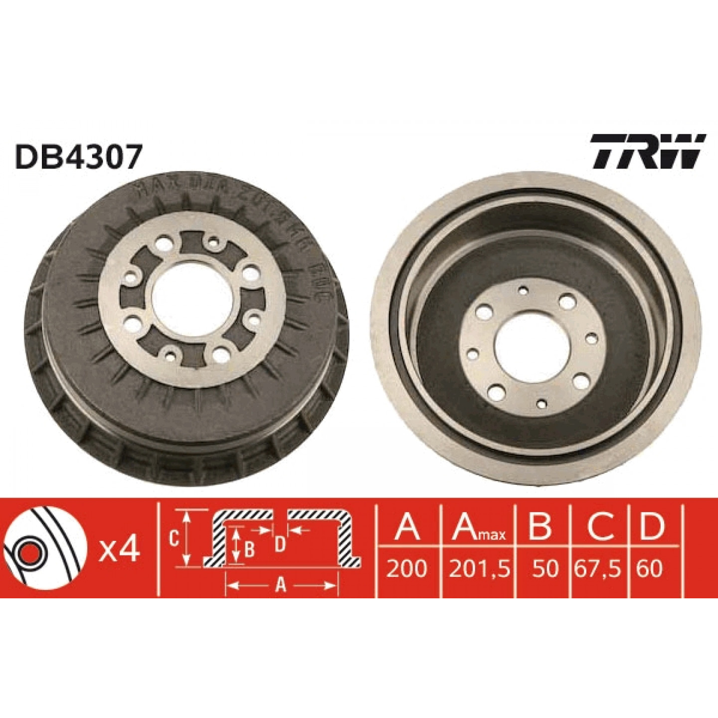 Bremstrommel TRW DB4307