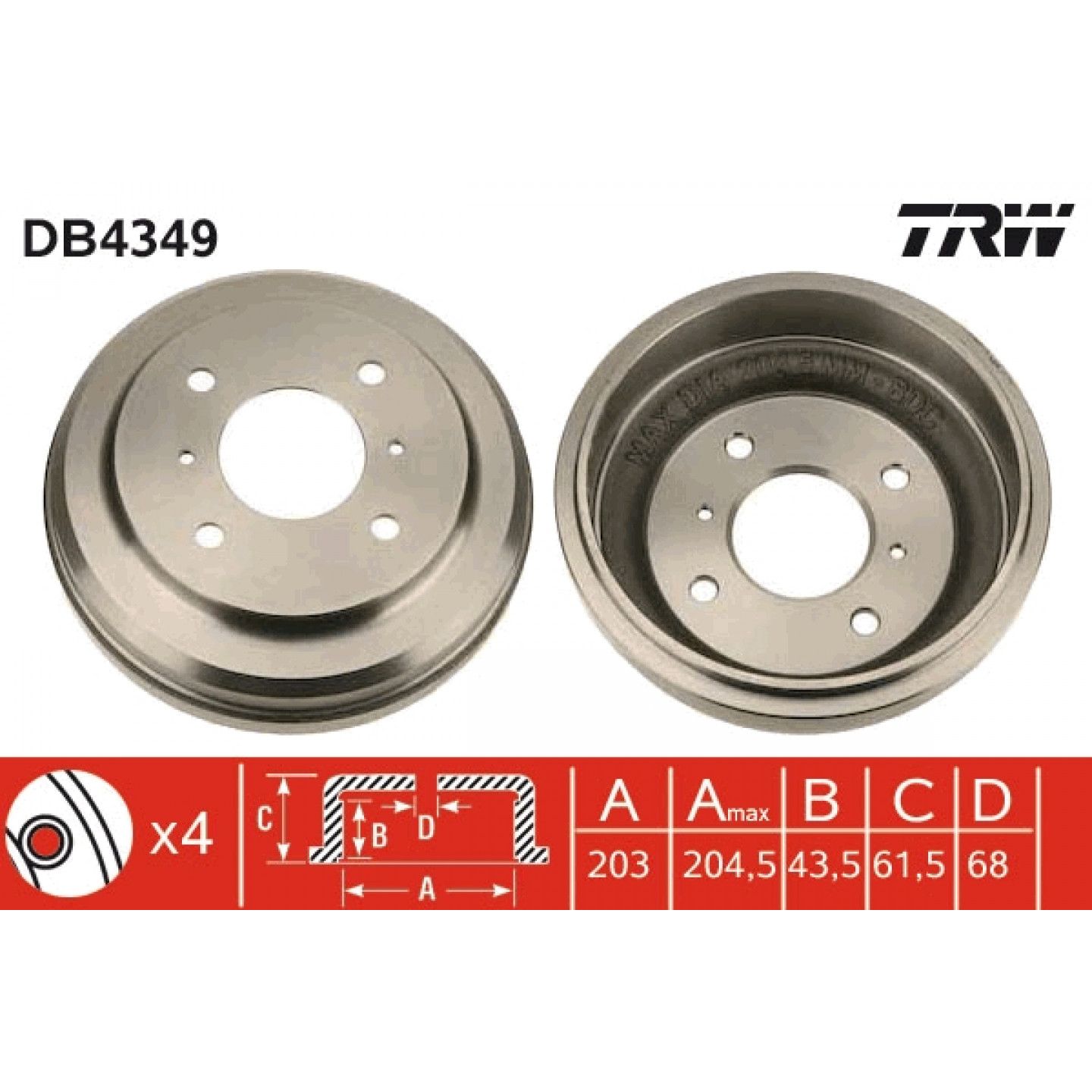 Bremstrommel TRW DB4349
